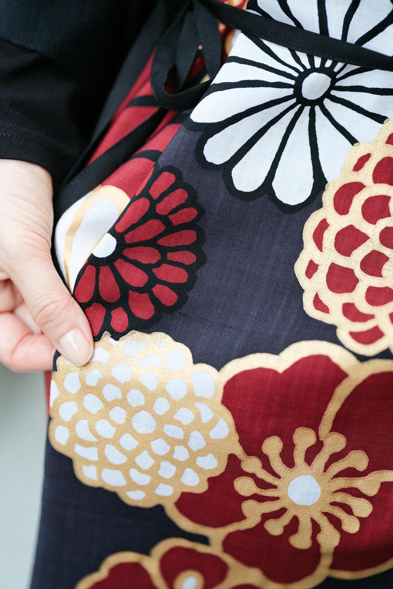 Muslin Wool Rectangular Dress / Gold Damask