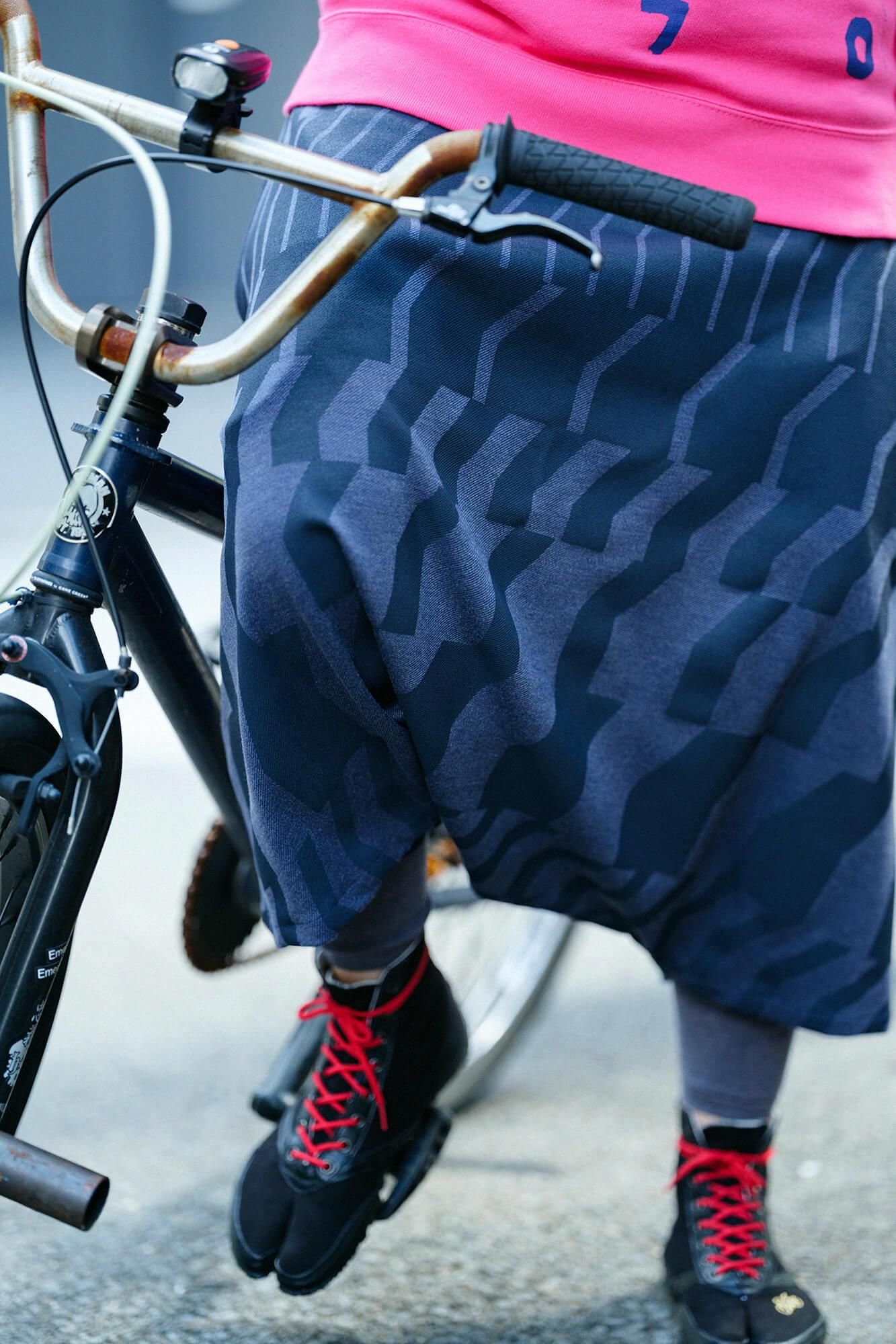 Soft Thermo(R)斜紋針織大文字山 飛鼠褲/漸段 灰藍色