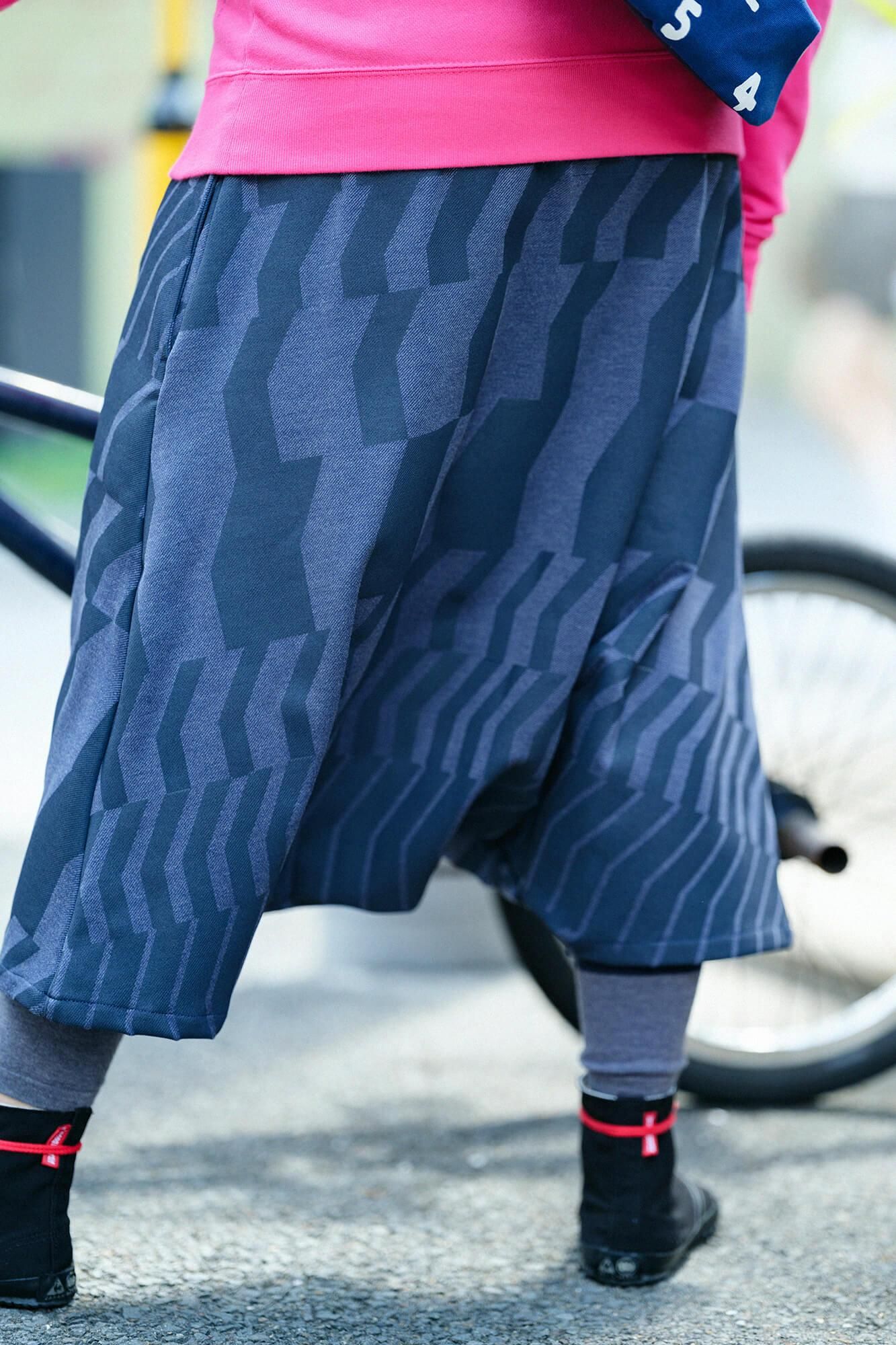 Soft Thermo(R)斜紋針織大文字山 飛鼠褲/漸段 灰藍色