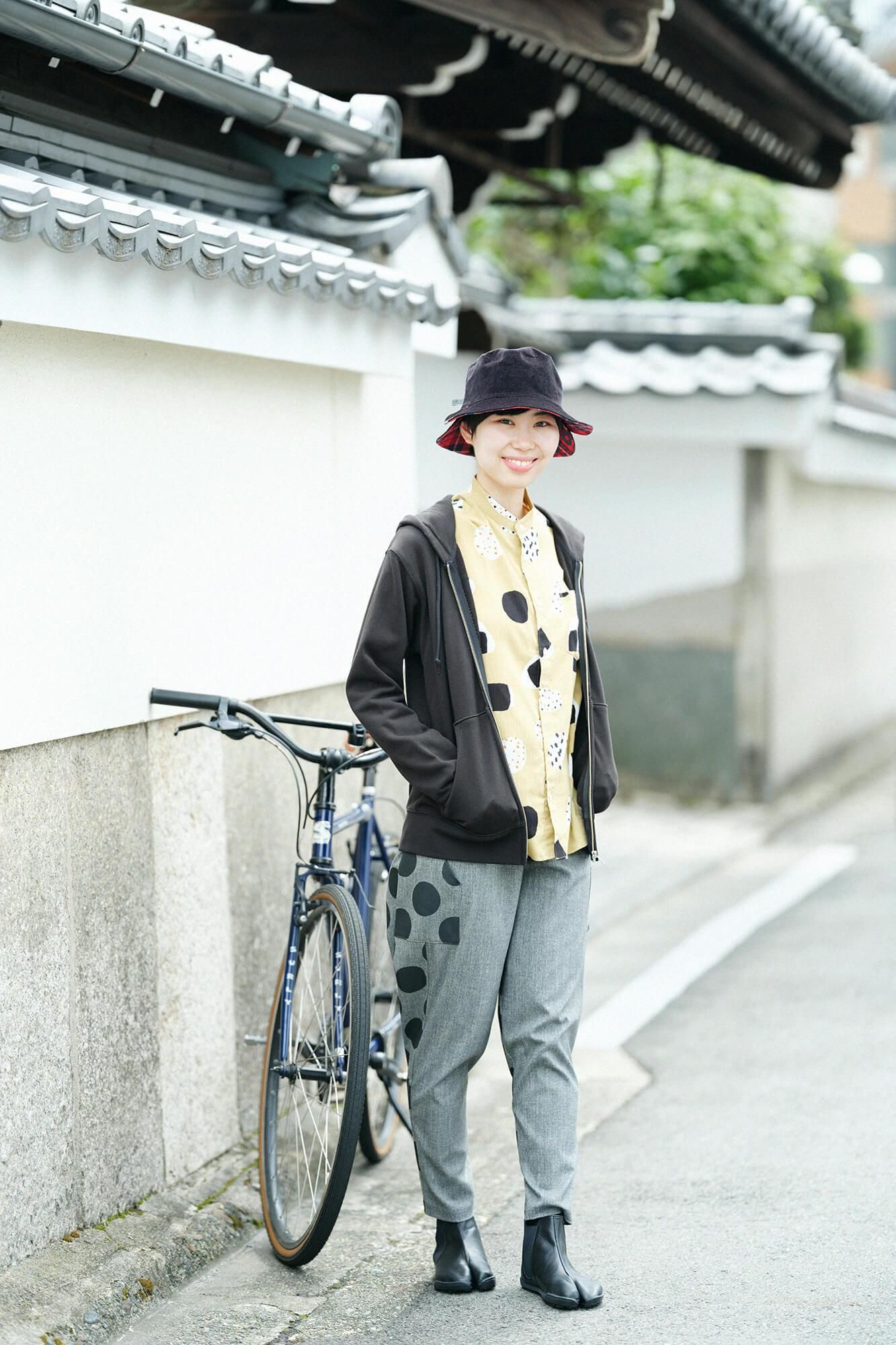 高島縮 20/20 スタンドカラーシャツ/おむすび