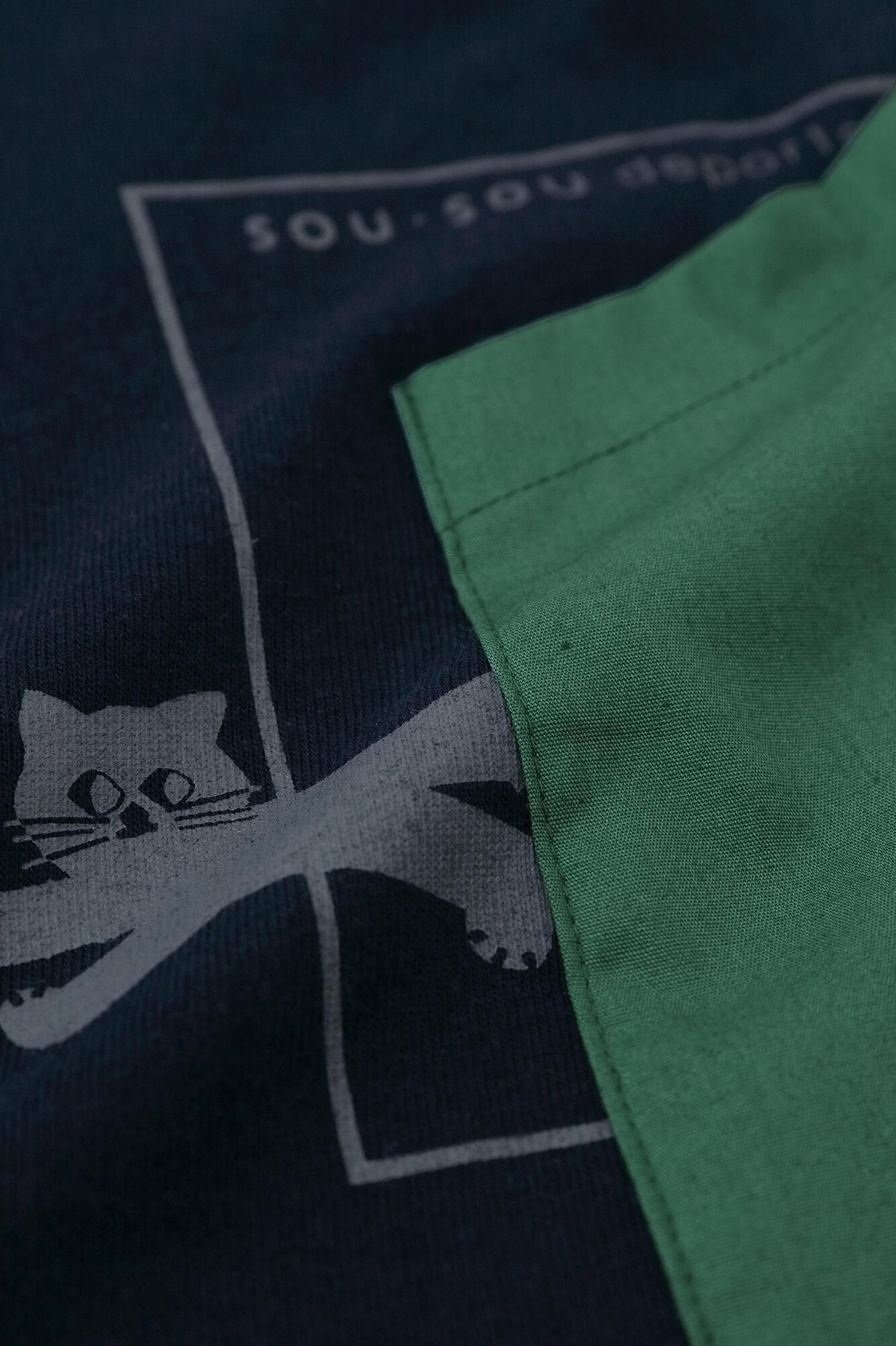 Long-sleeved escape Pocket T-shirt / Navy