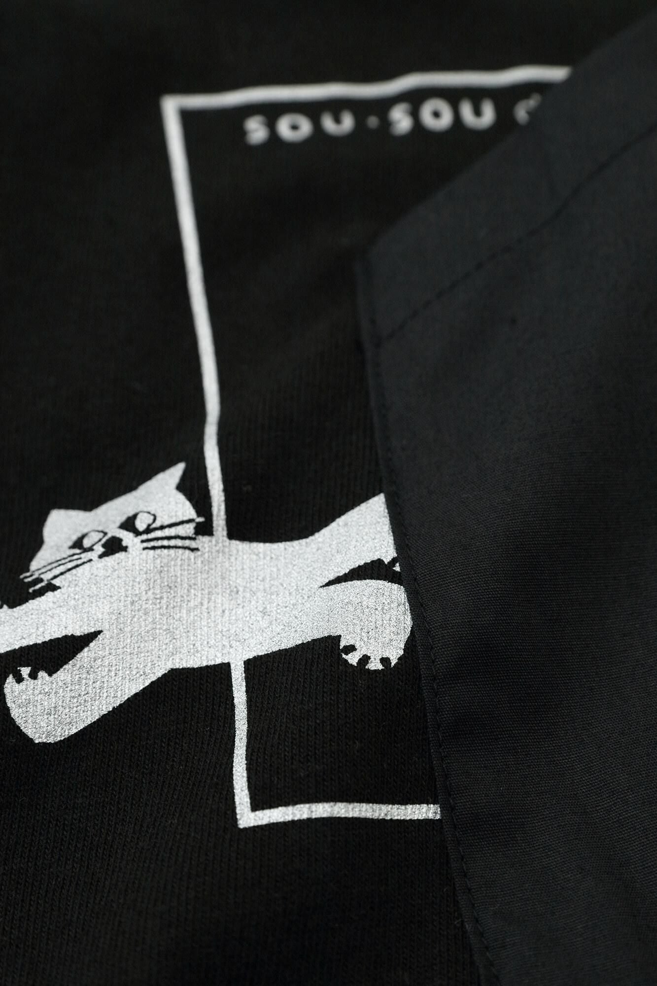 Long-sleeved escape Pocket T-shirt / Black