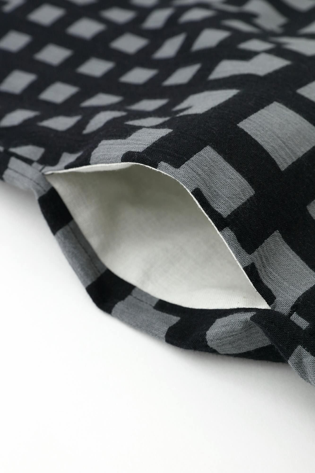 Chizimi Cotton 20/20 Stand Collar Long-sleeved Shirt SP/ Bamboo Lattices