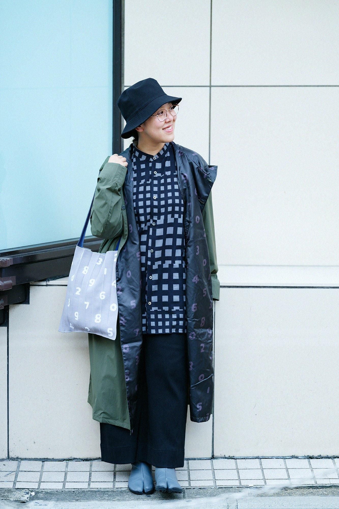 Chizimi Cotton 20/20 Stand Collar Long-sleeved Shirt SP/ Bamboo Lattices