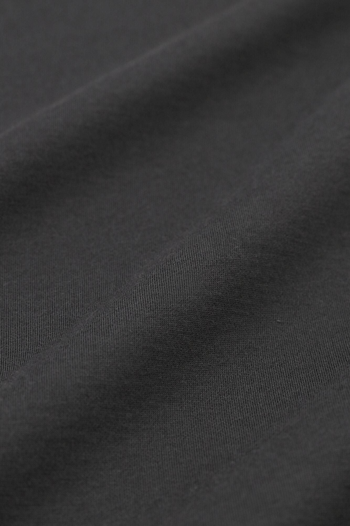 超長棉 船領L/S 長版上衣/墨色