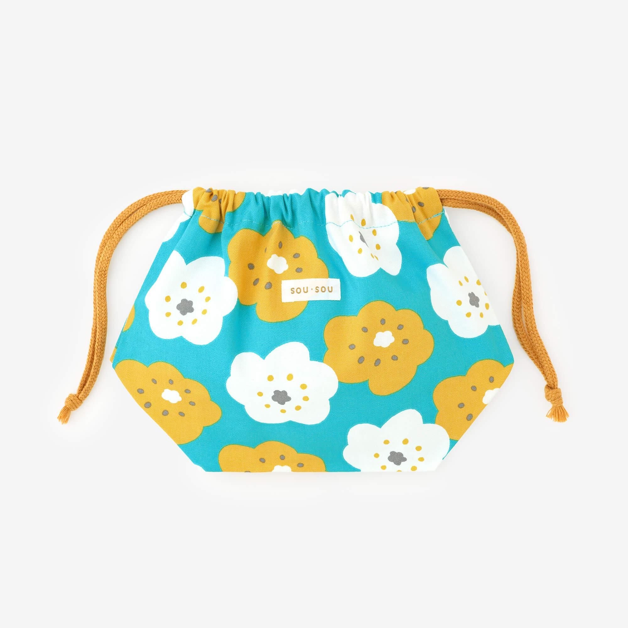 SOU・SOU×丸眞 マチ付き巾着袋 ／ほほえみ