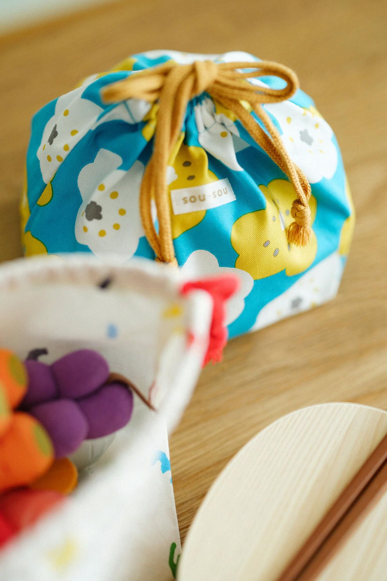 SOU・SOU×丸眞便當抽繩袋/微笑