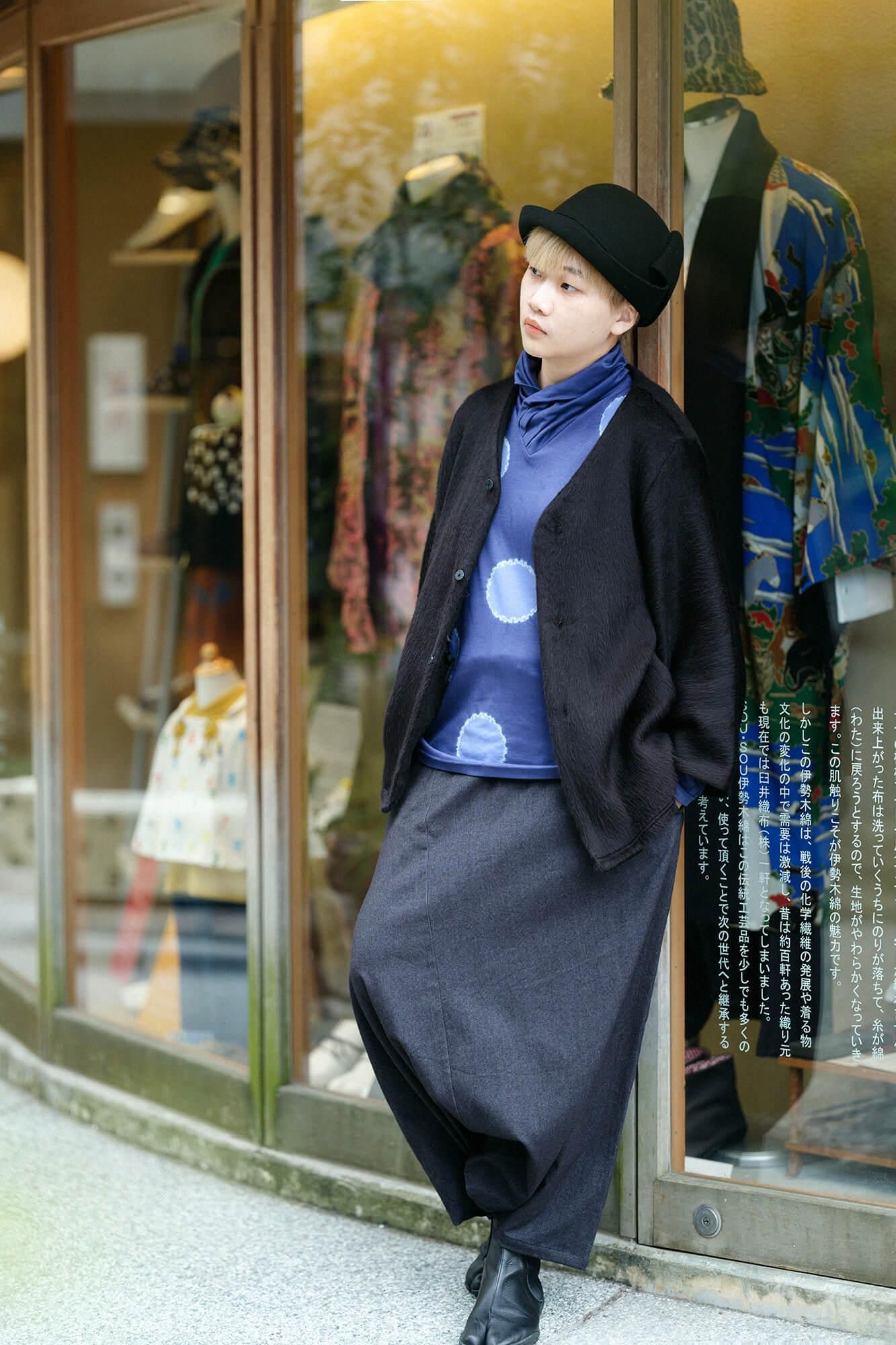 근청 시보리 양면 아미 에리마키지반/물방울 Blue Blue X Red-Kake Sky Blue (Benike Sorairo)