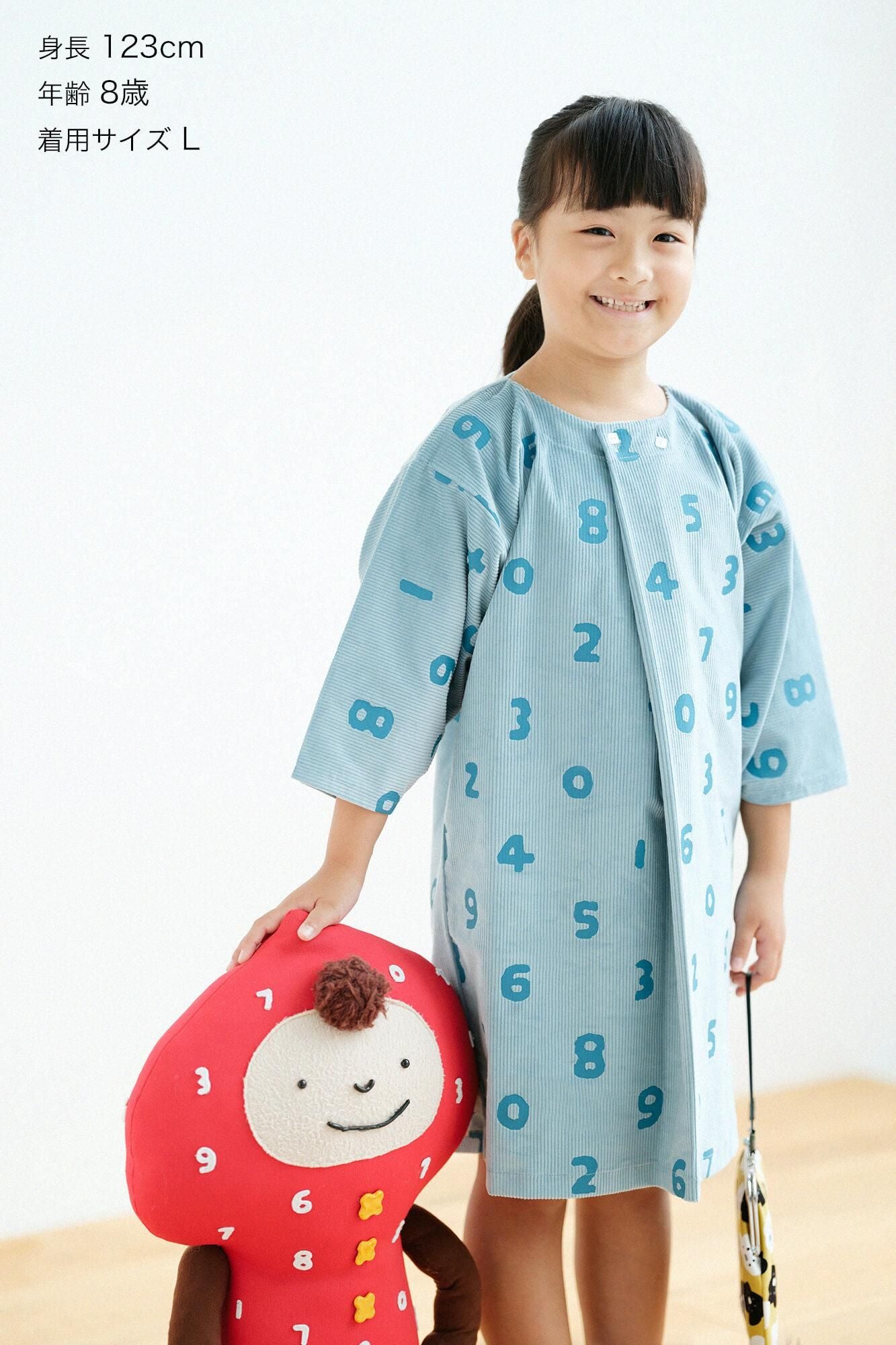 ●燈芯絨 圓弧袖貫頭衣/SO-SU-U 十數 淡藍色