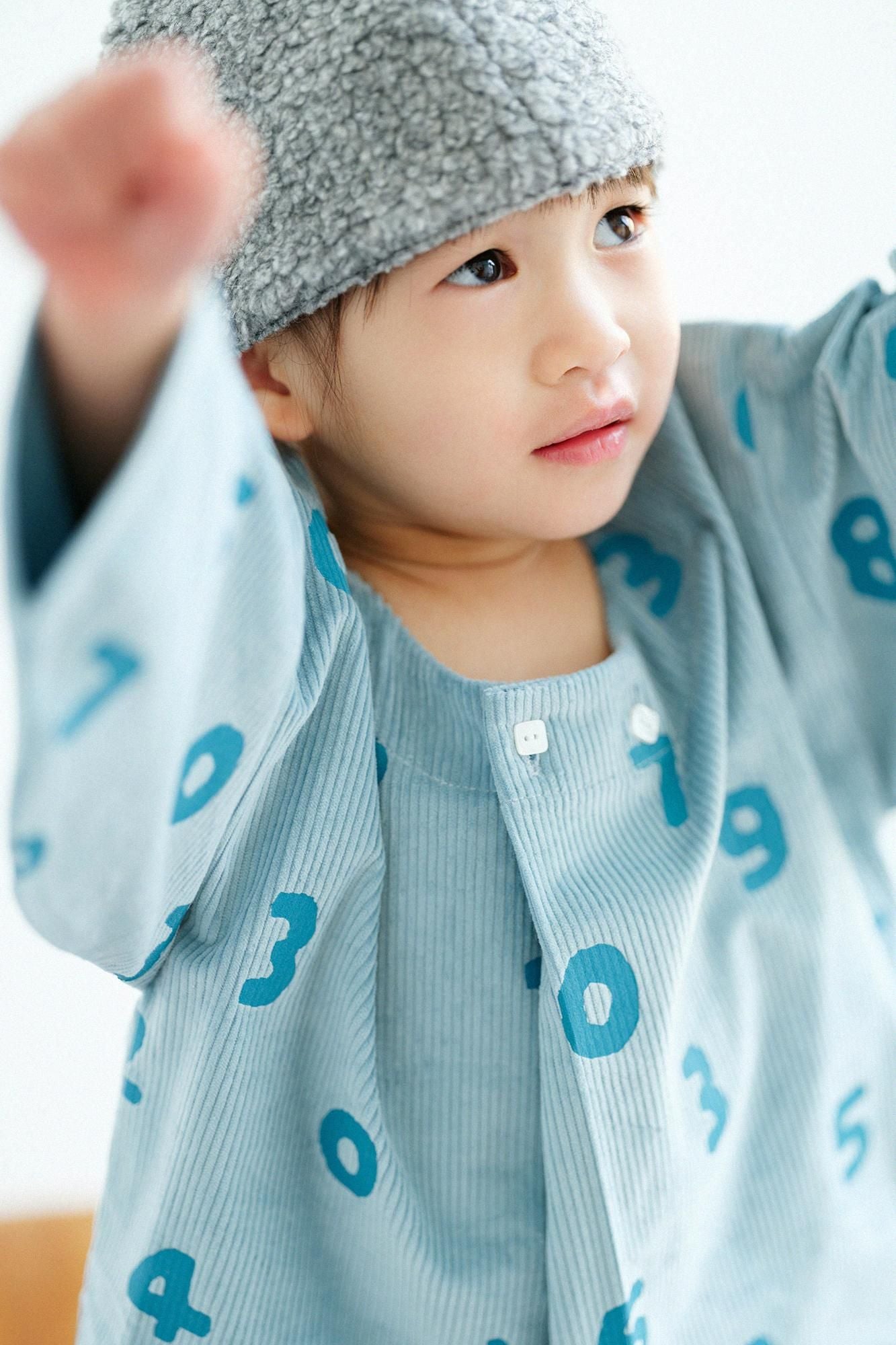 ●燈芯絨 圓弧袖貫頭衣/SO-SU-U 十數 淡藍色