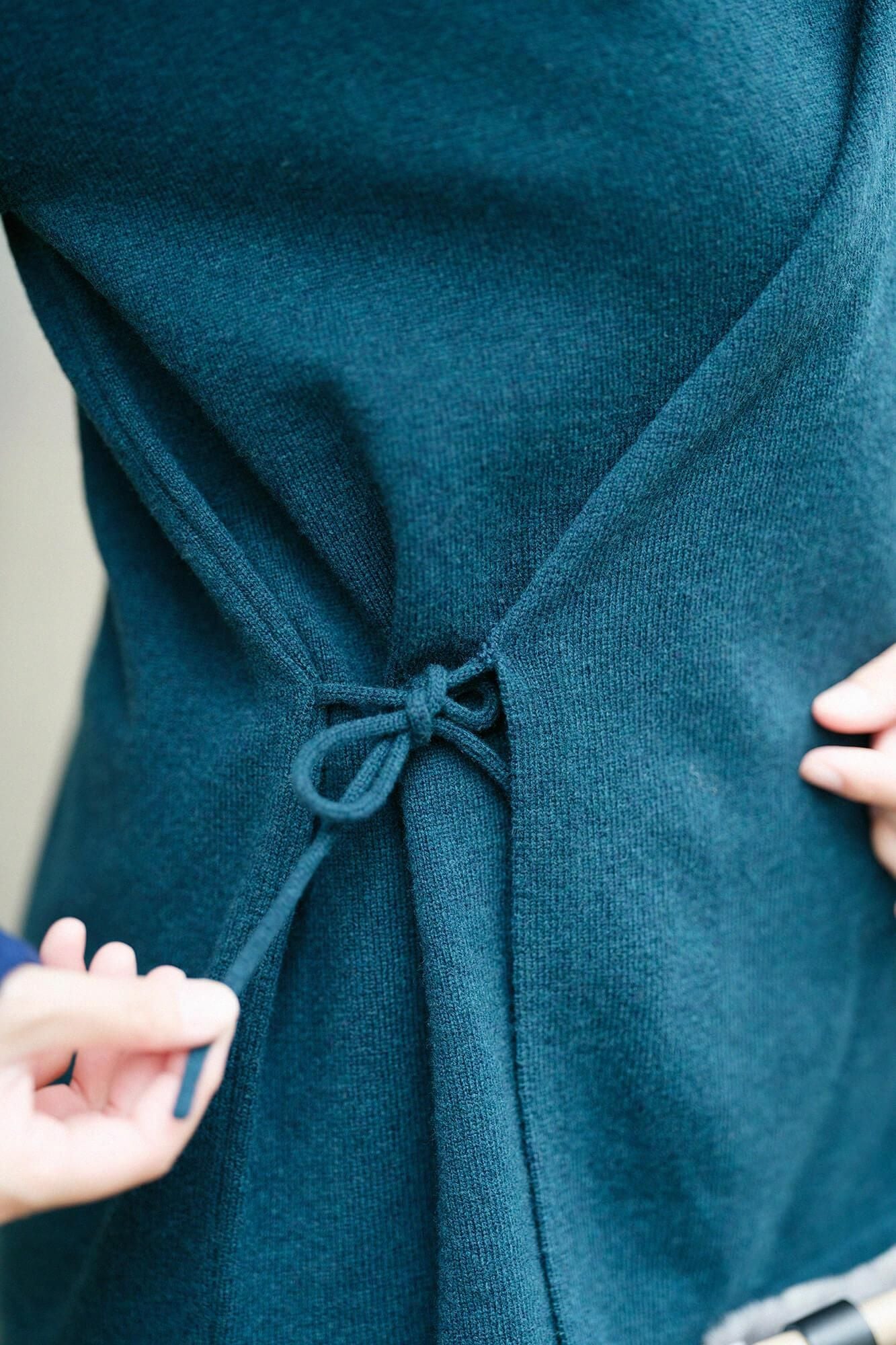 SOU・SOU× 알파 캐시미어 색이 다른소매 마키에리(다른 녹색 칼라)/깊이 녹색 바디 (깊이 녹색 바디)