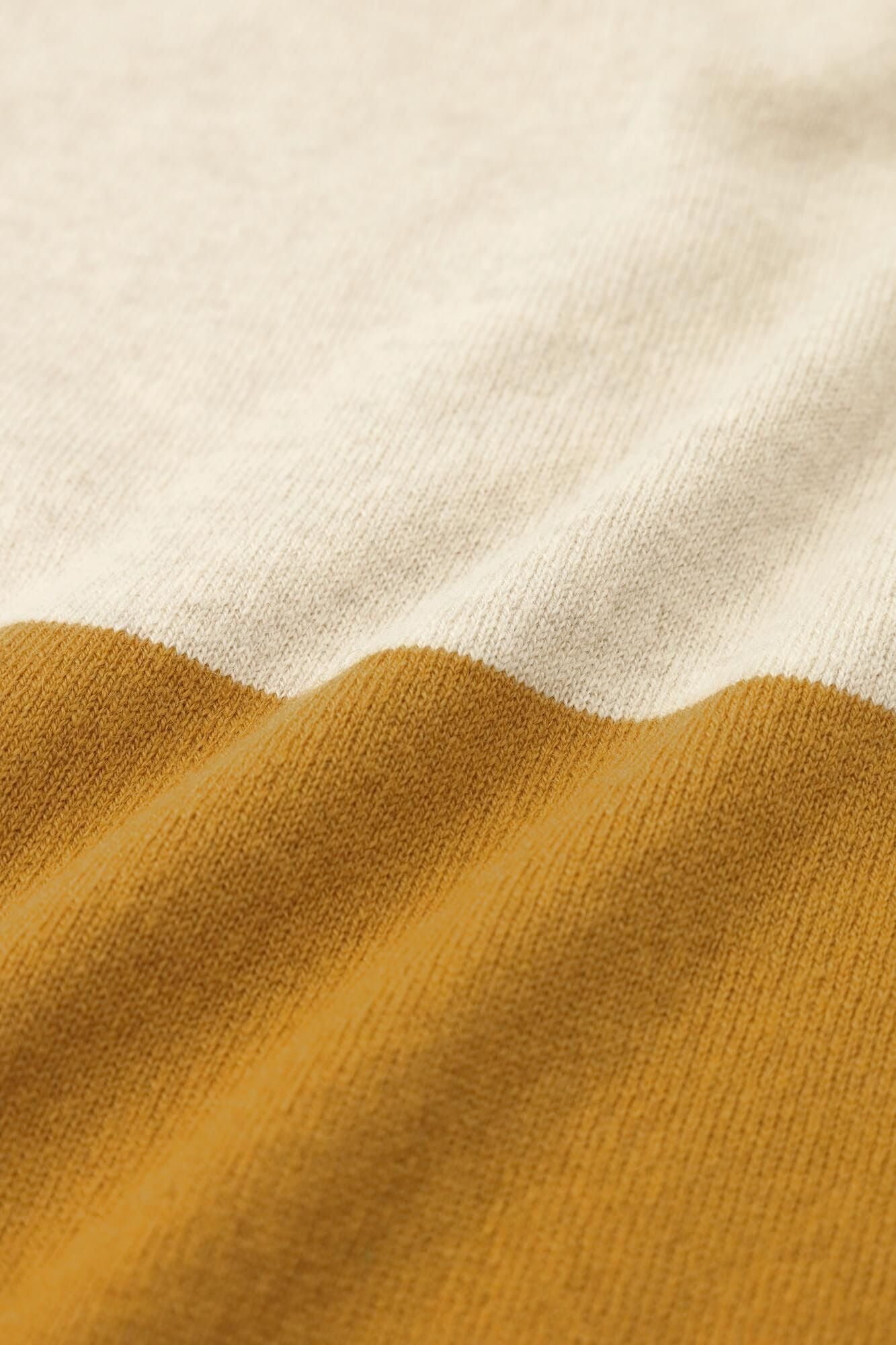 SOU・SOU×ALPHA Cashmere Blended Rectangular Long Open Vest Bi-color / Beidge×Yellow