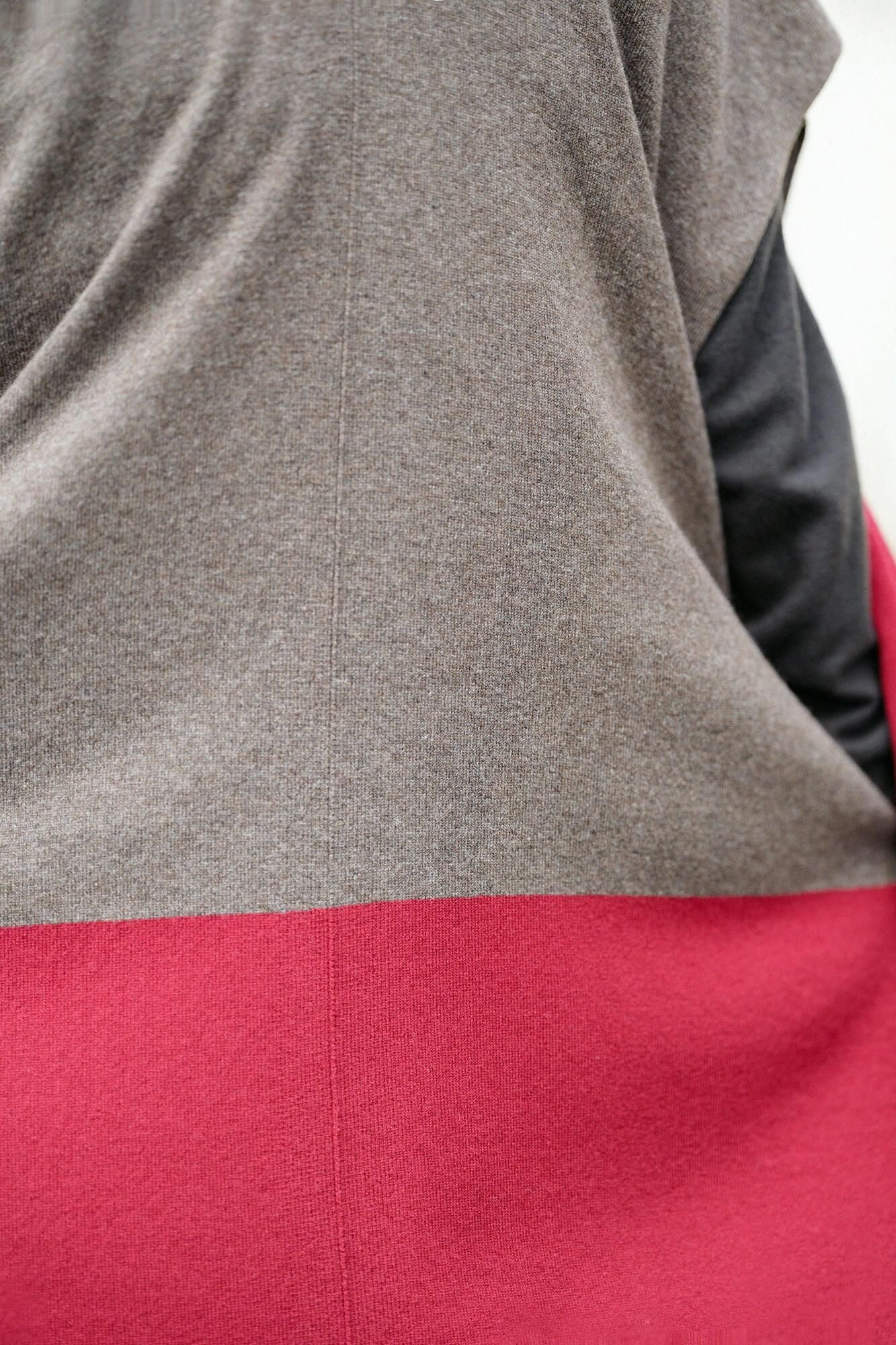 SOU・SOU× 알파 캐시미어 혼합 직사각형 원피스(Choho Ikei)후타츠미 Gumi/Kugarashicha ×석류색