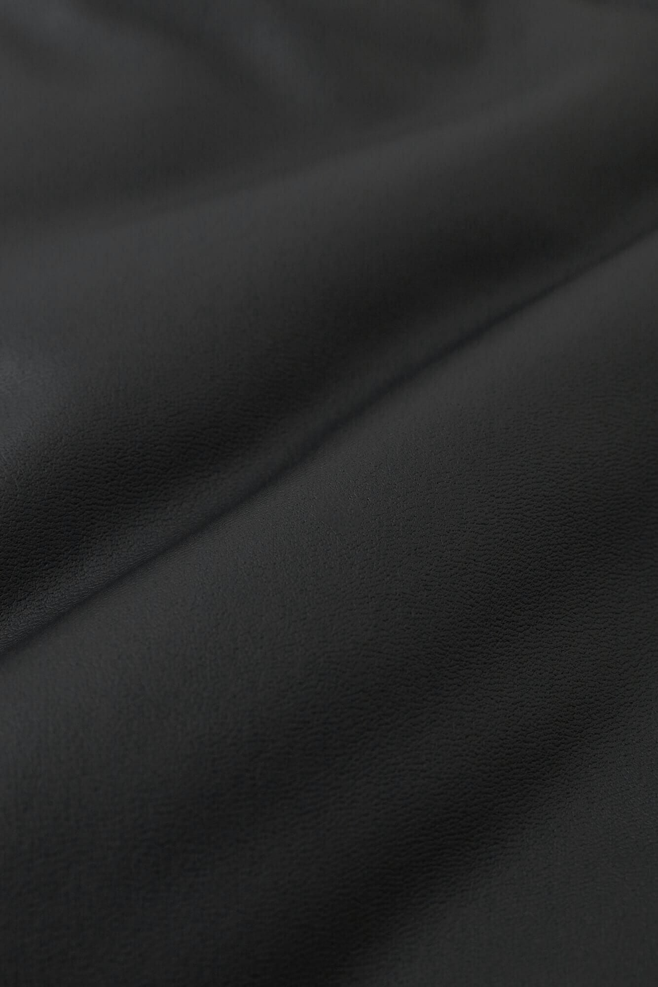 人造皮革 陣羽織夾棉 附裡襯/黑色