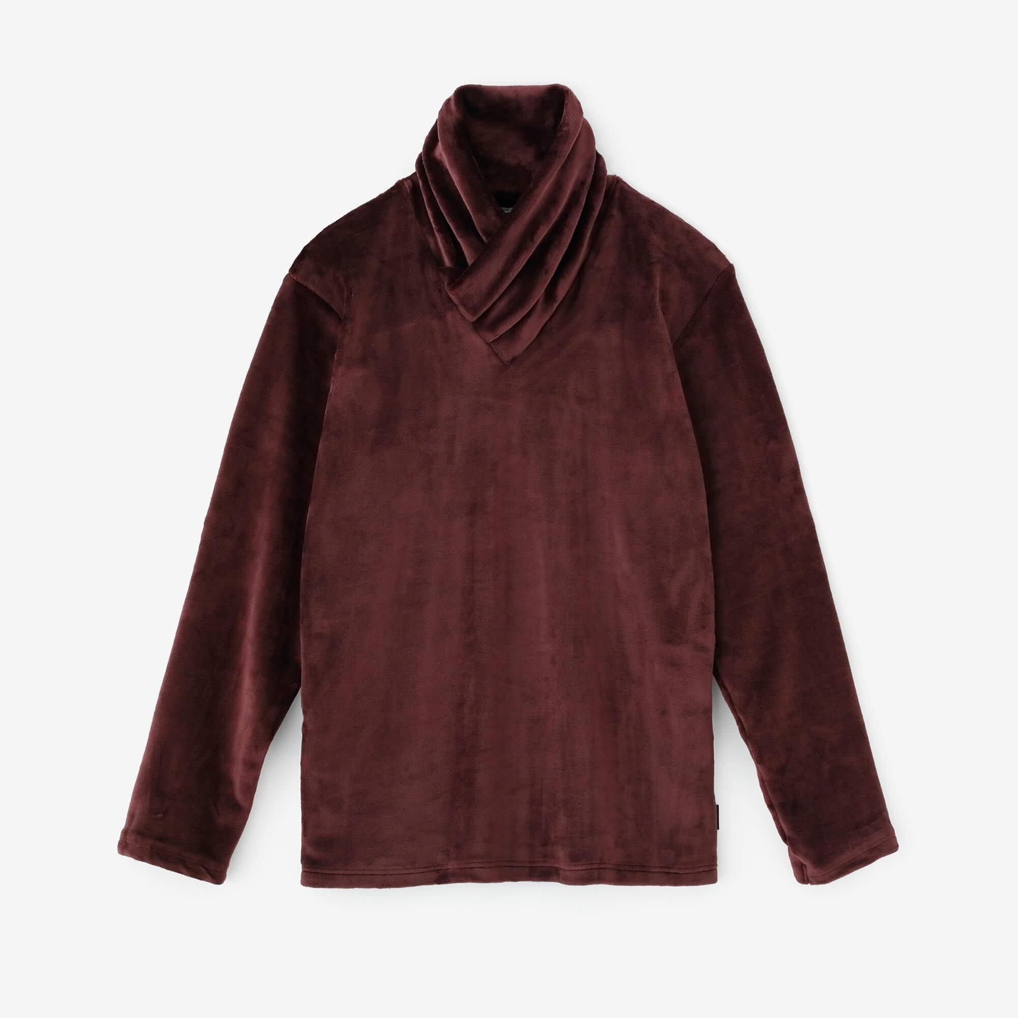 【net限定】ボンバーヒート(R) 天鵞絨編(びろうどあみ) 衿巻ジバン/黒鳶(くろとび)