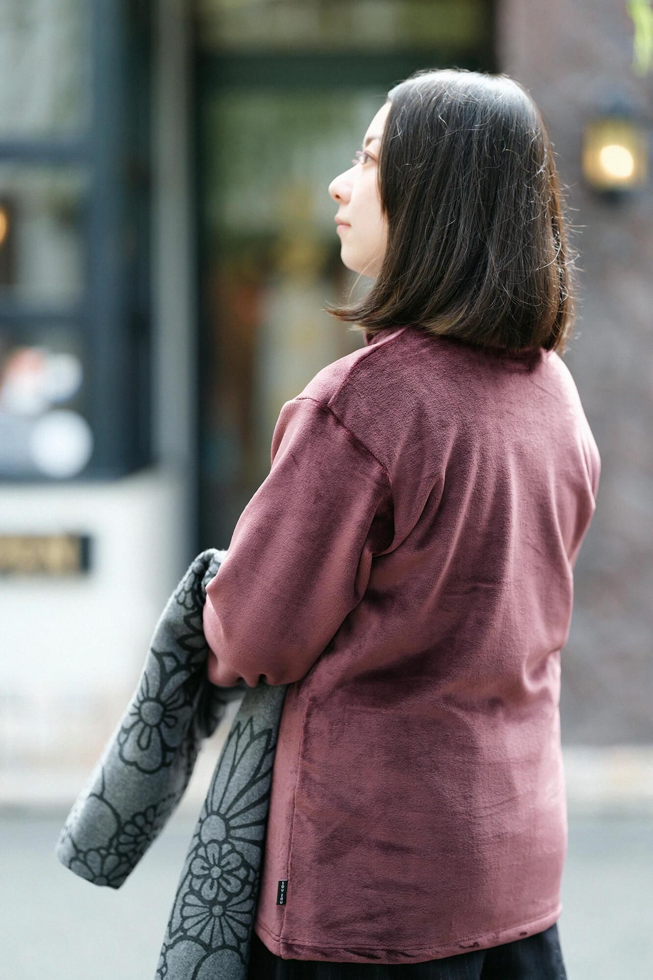 【net限定】ボンバーヒート(R) 天鵞絨編(びろうどあみ) 衿巻ジバン/黒鳶(くろとび)