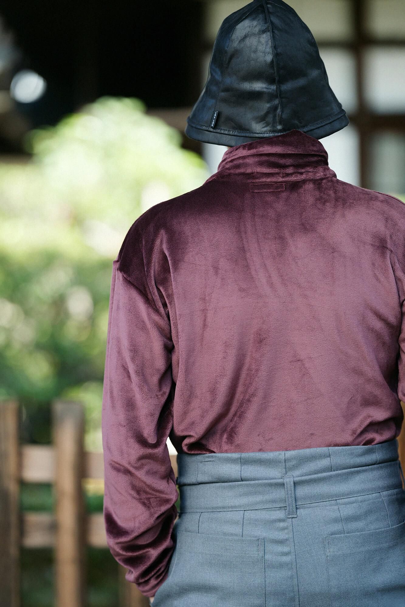 【net限定】ボンバーヒート(R) 天鵞絨編(びろうどあみ) 衿巻ジバン/黒鳶(くろとび)