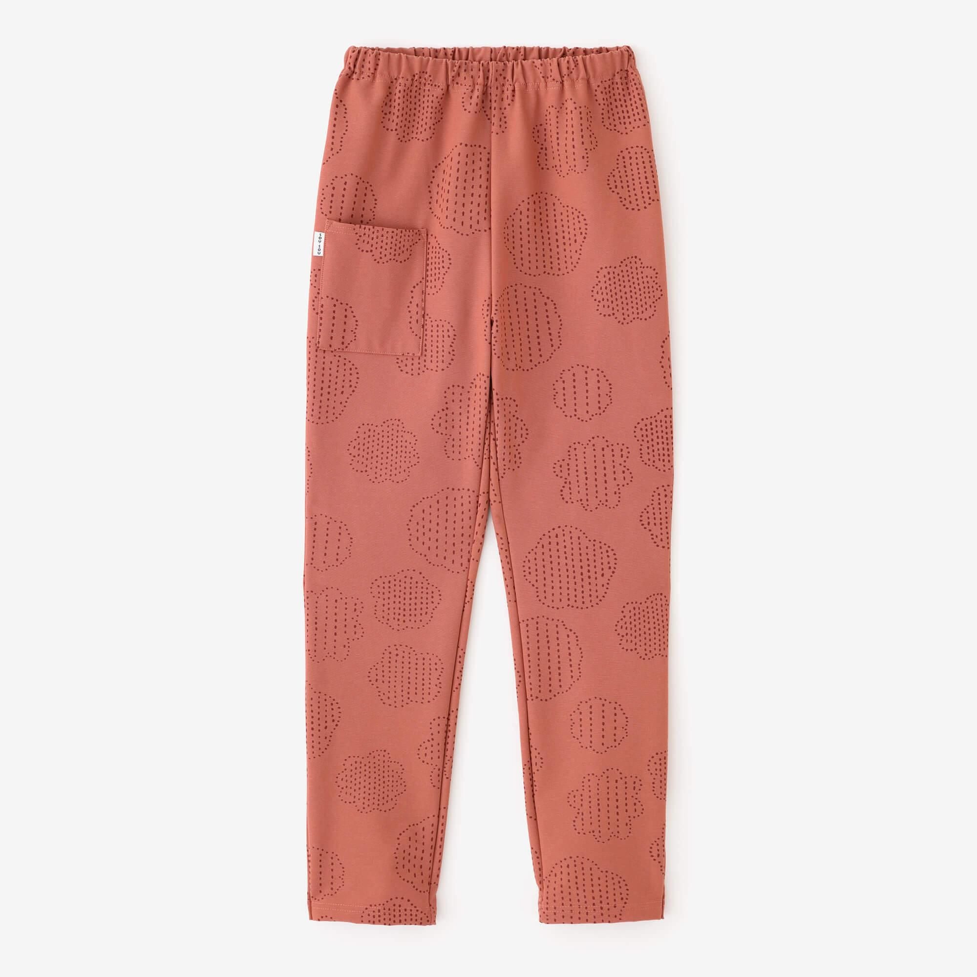 【官網限定】細起毛 斜紋織 窄版細腿褲/青花 珊瑚朱紅