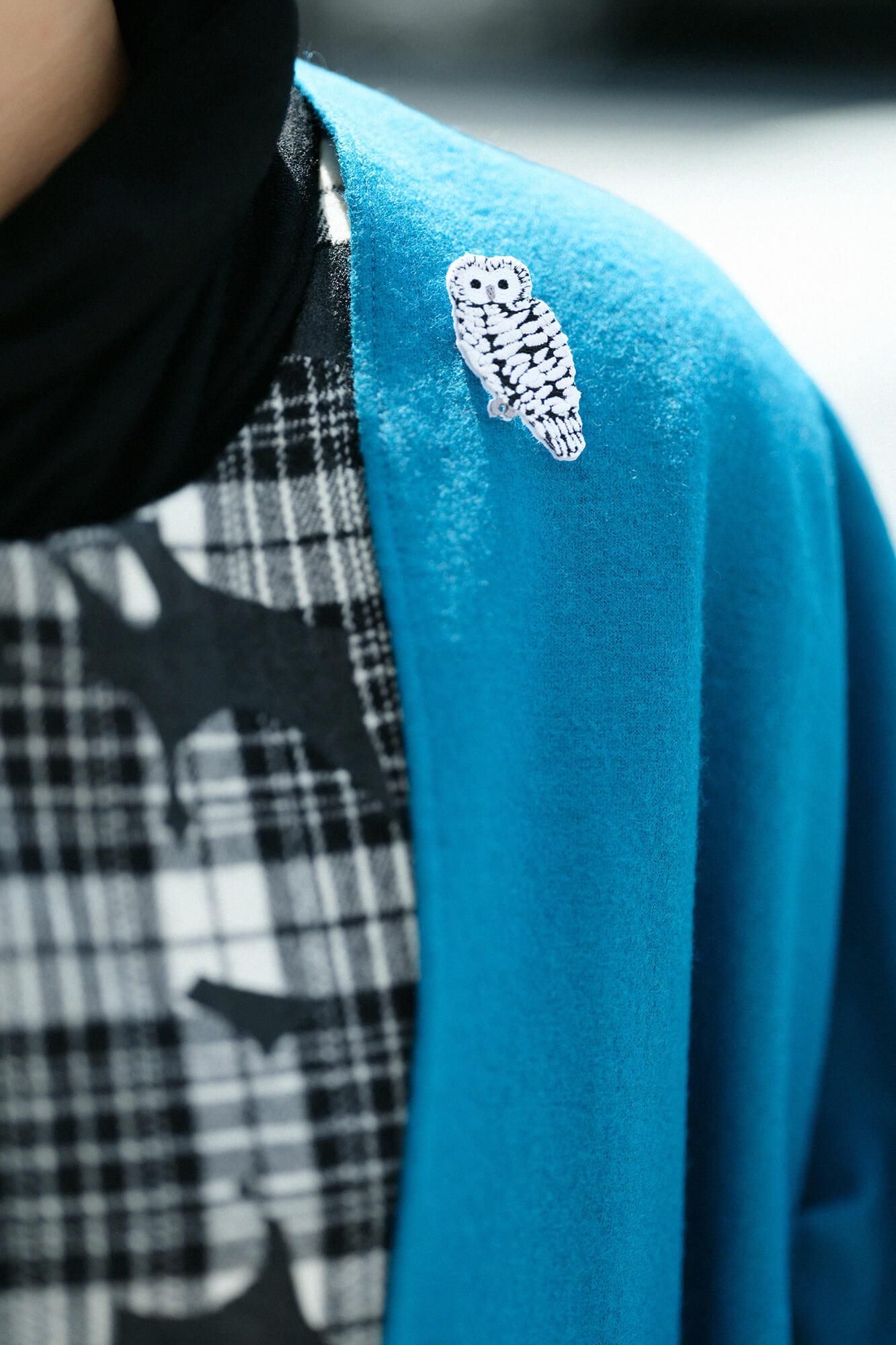 Stickereidekoration/Eule in nasser Farbe