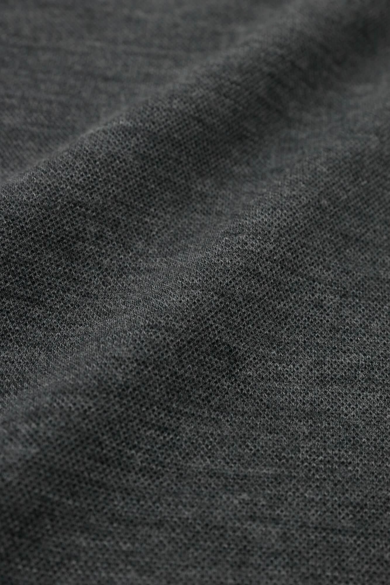 雙層 鹿之子編 半衿秋聲 高領上衣/濃灰