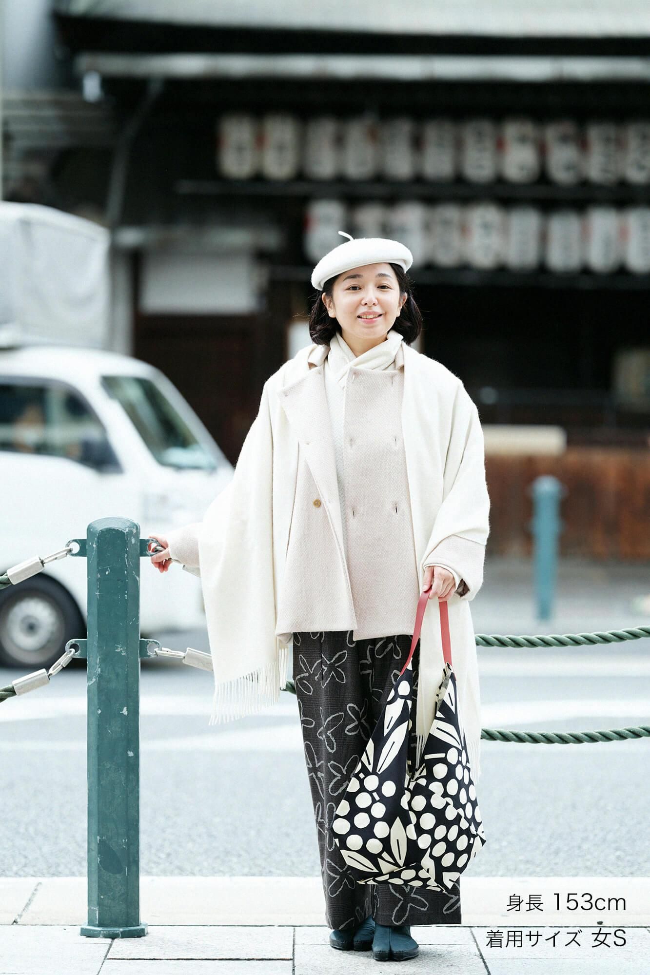 Combed Yarn Houndstooth Weave Square Pockets Monpe Pants / Suzushiro Deep Brown