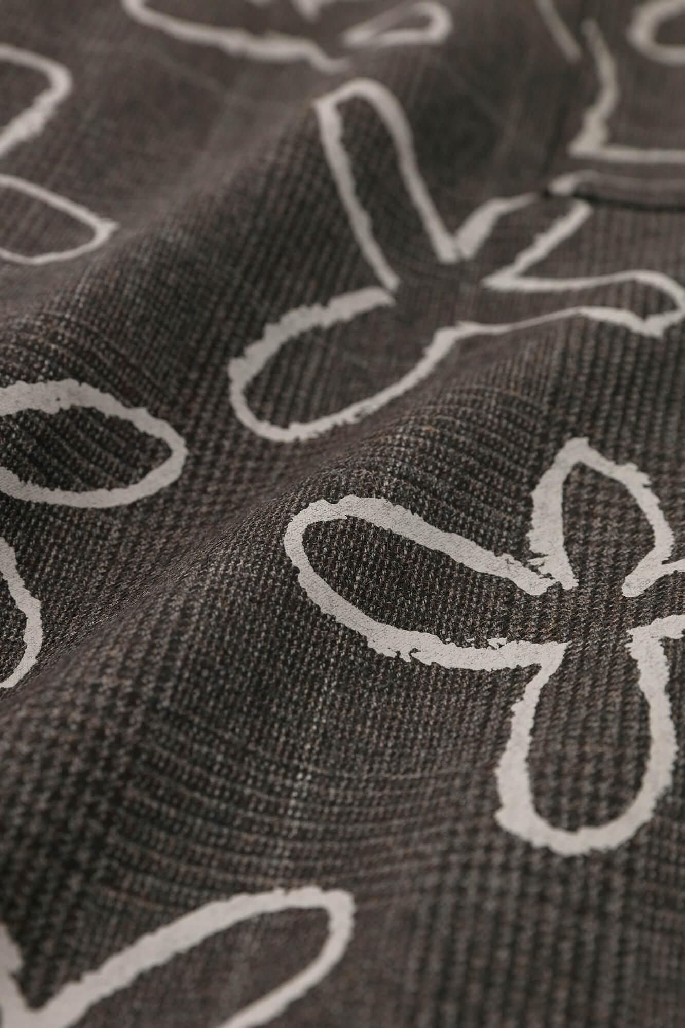 Combed Yarn Houndstooth Weave Square Pockets Monpe Pants / Suzushiro Deep Brown