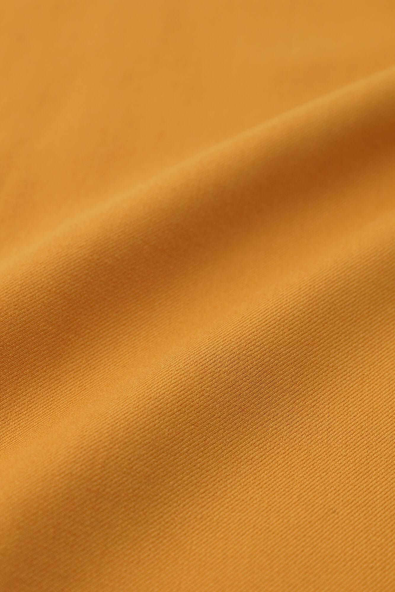 梳毛斜紋織V領長方形洋裝 長袖/橙色