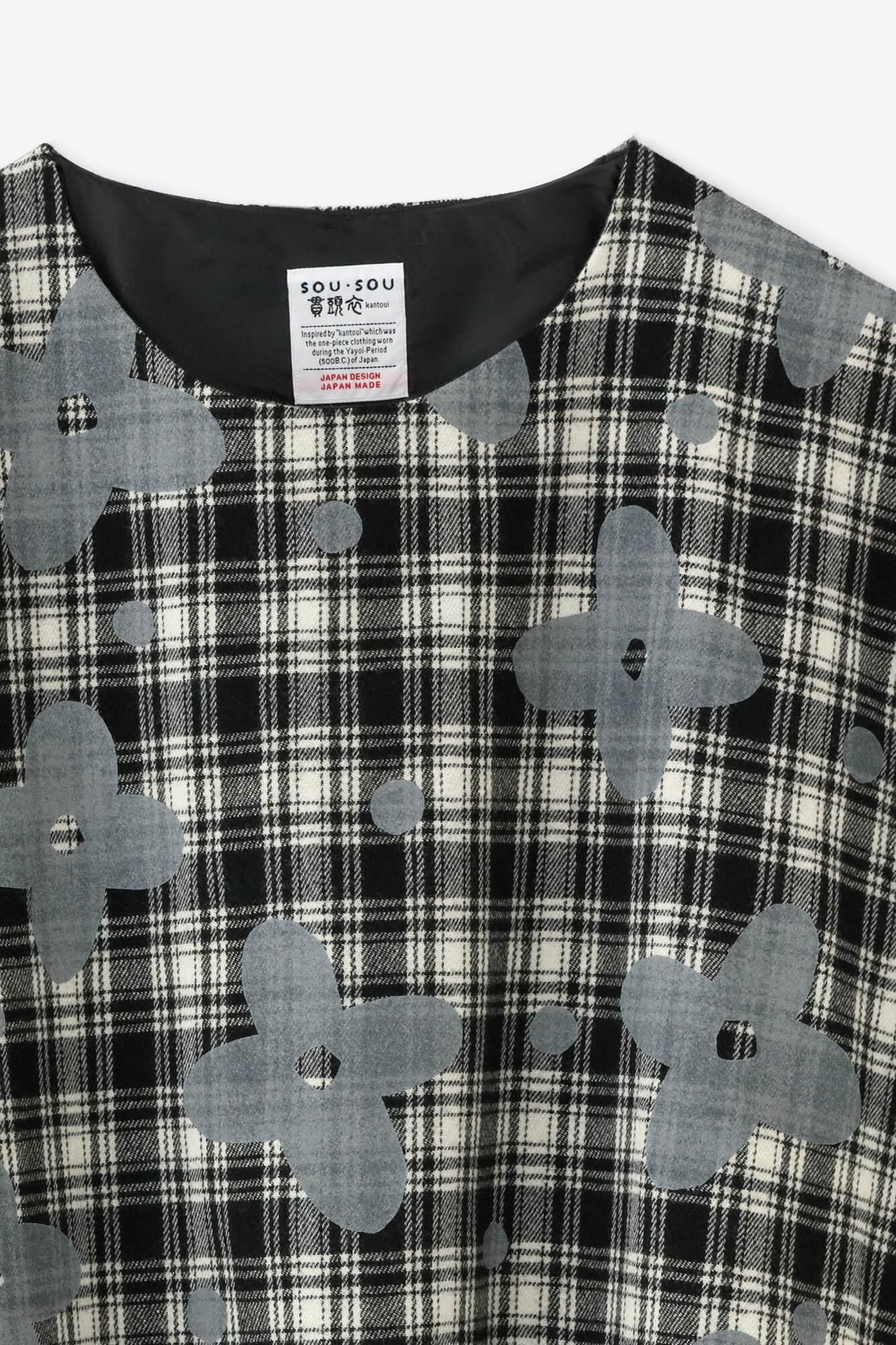 【net Limited】Combed Yarn Lattice Weave Square Top Shoulder Line / Floral Breeze from Mountain