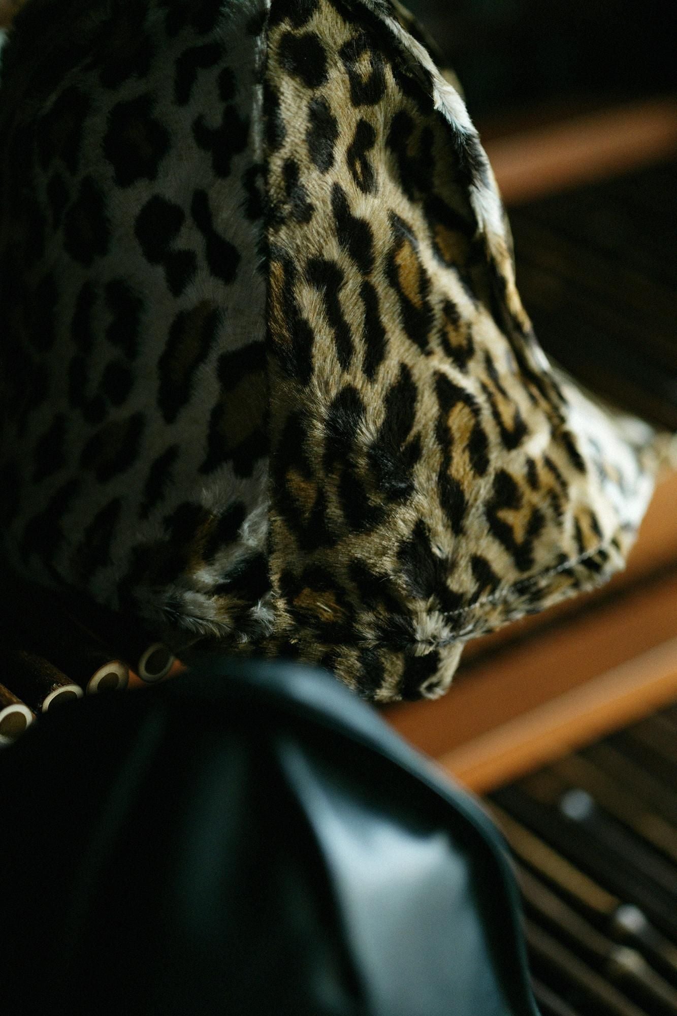 人造皮毛 一条笠帽 錣/豹紋