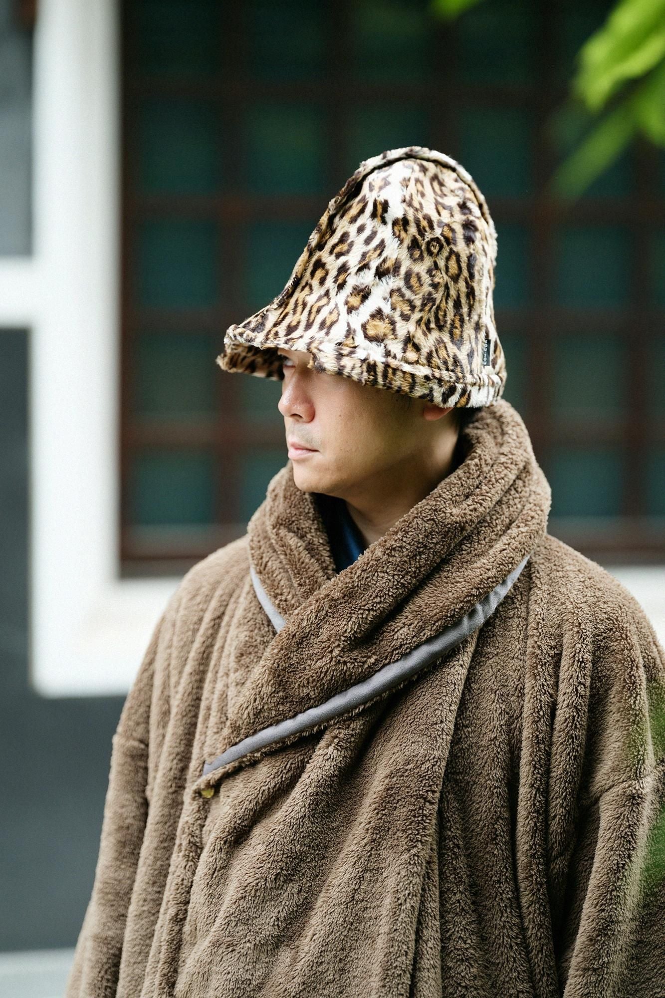 人造皮毛 一条笠帽 錣/豹紋