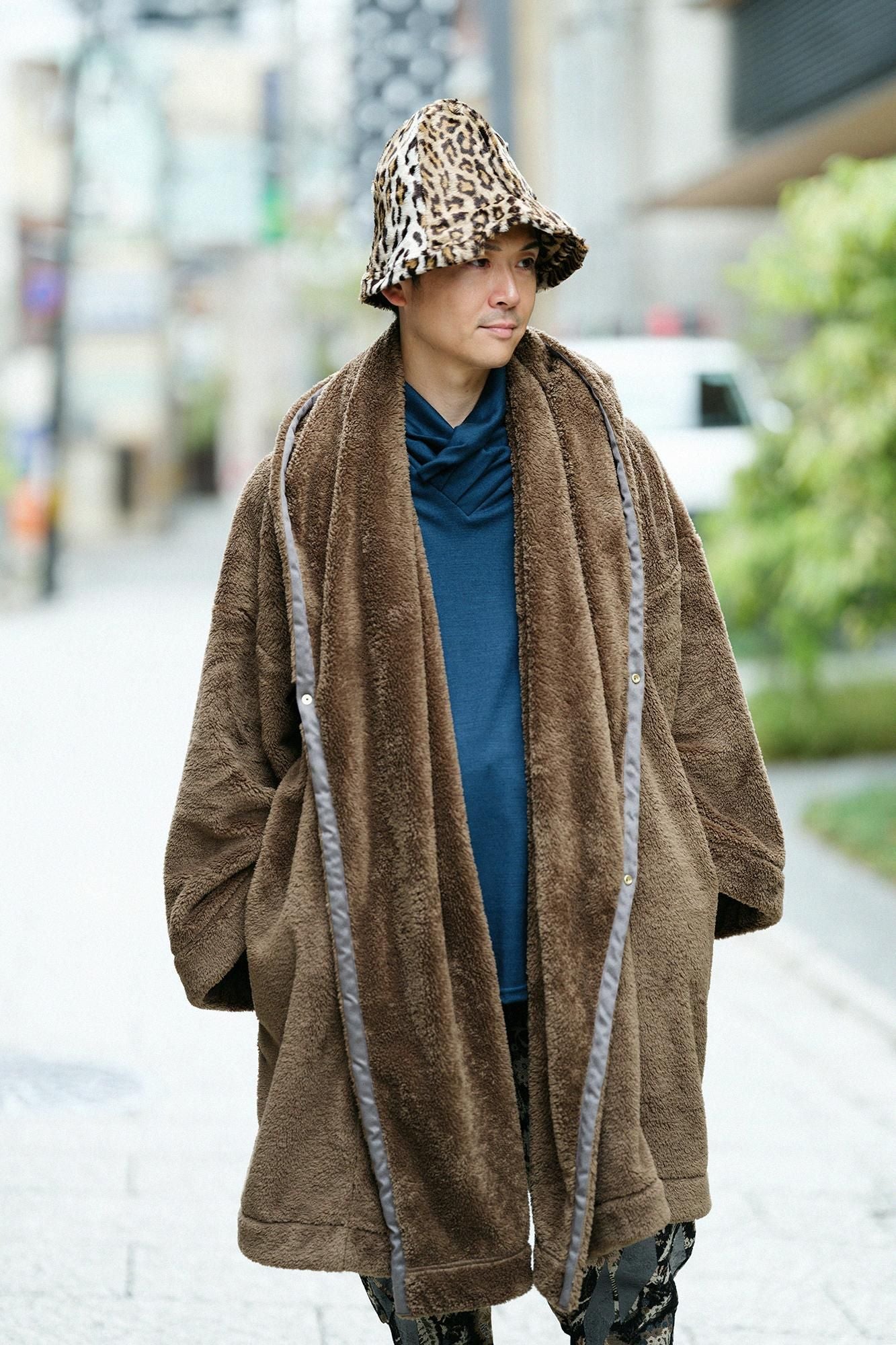 人造皮毛 一条笠帽 錣/豹紋