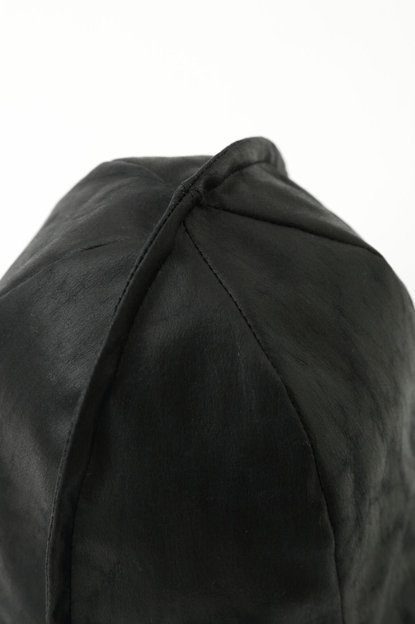 Faux Leather Ichijogasa Shikoro Hat / Black