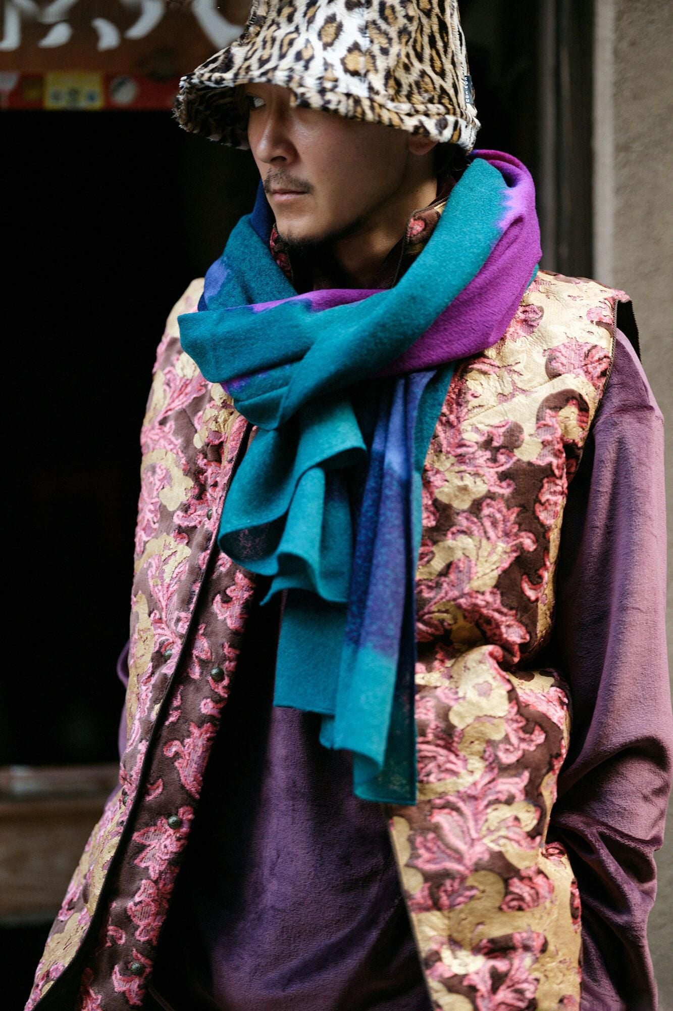 SOU・SOU×Hinata Hatae Scarf / Light Blue×Iris Color