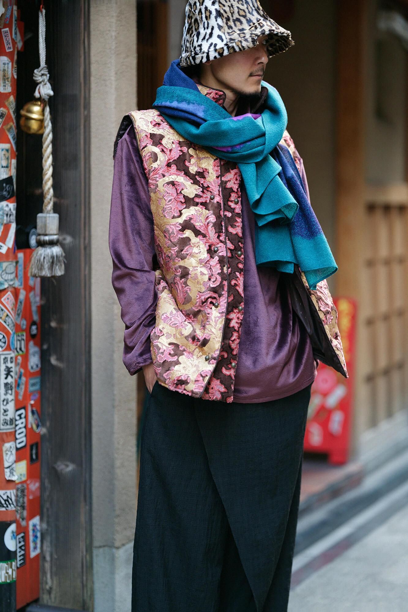 SOU・SOU×Hinata Hatae Scarf / Light Blue×Iris Color