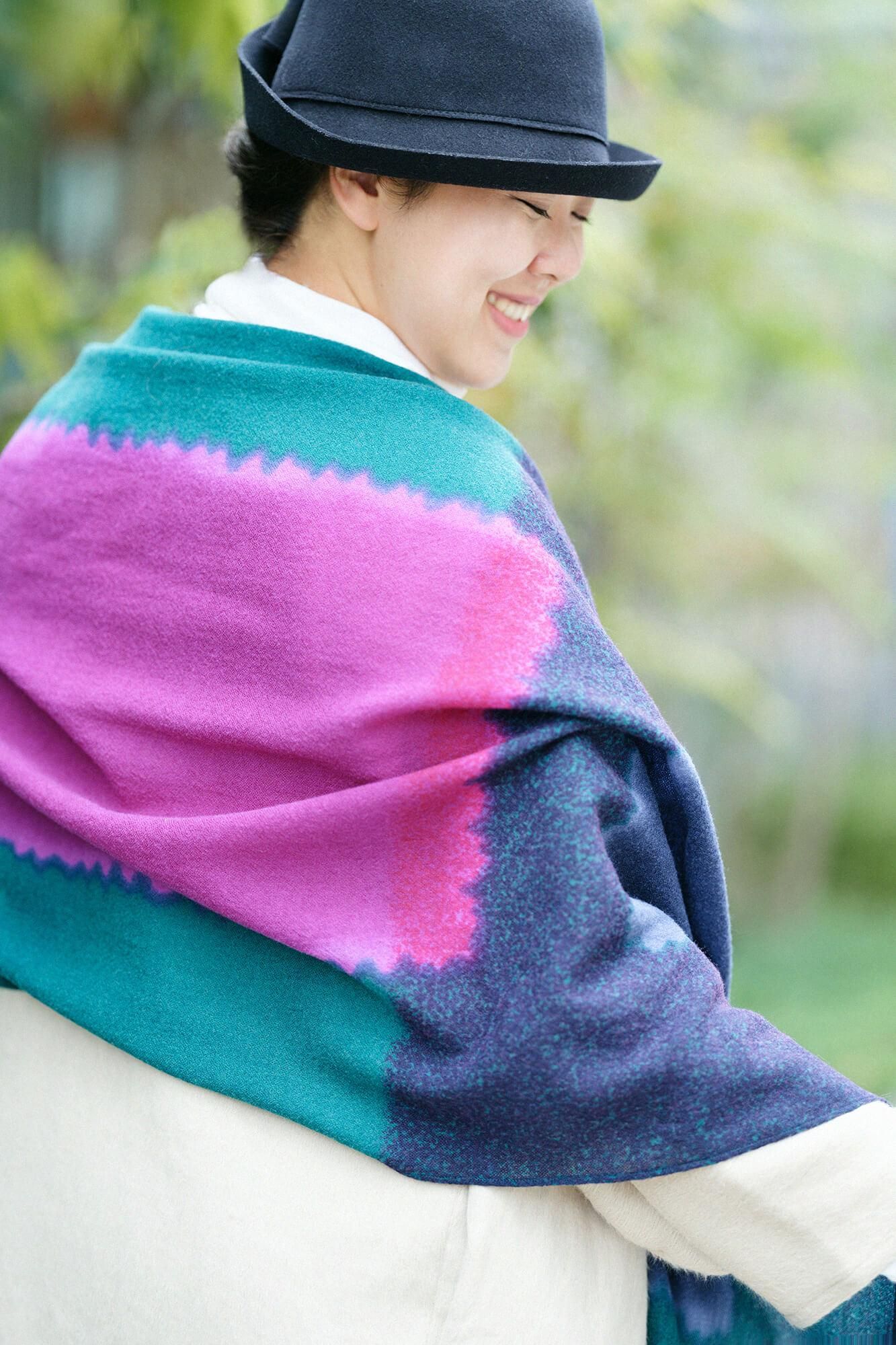 SOU・SOU×Hinata Hatae Scarf / Light Blue×Iris Color