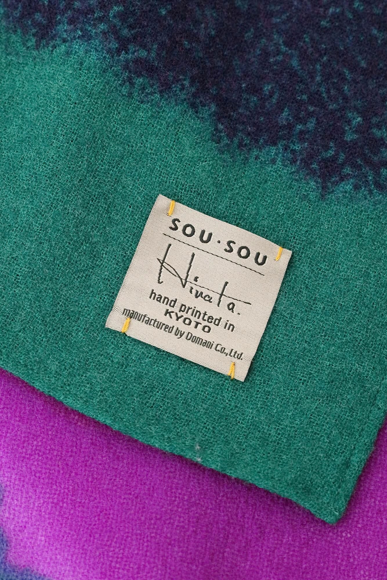 SOU・SOU×Hinata Hatae Scarf / Light Blue×Iris Color