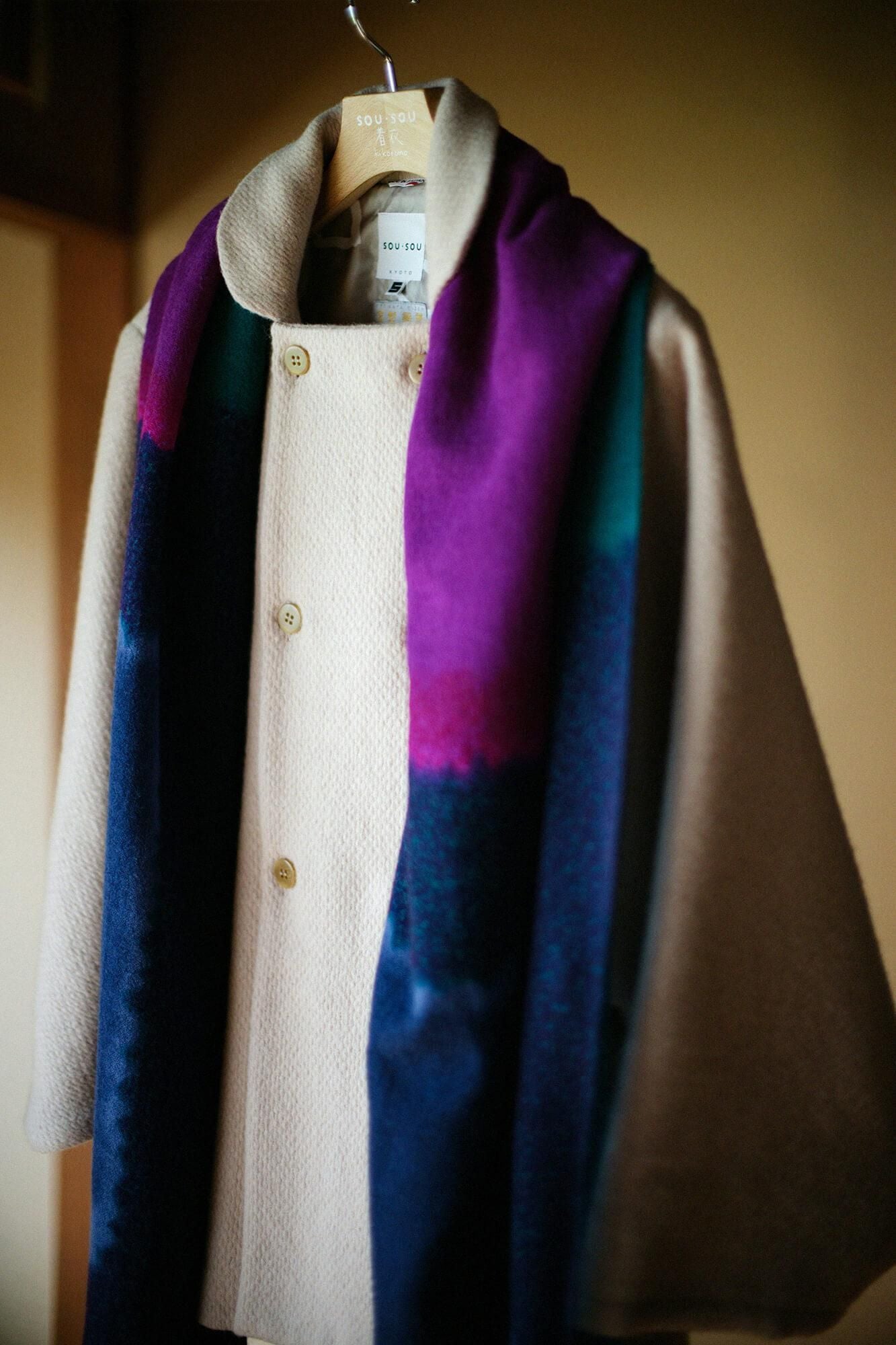 SOU・SOU×Hinata Hatae Scarf / Light Blue×Iris Color