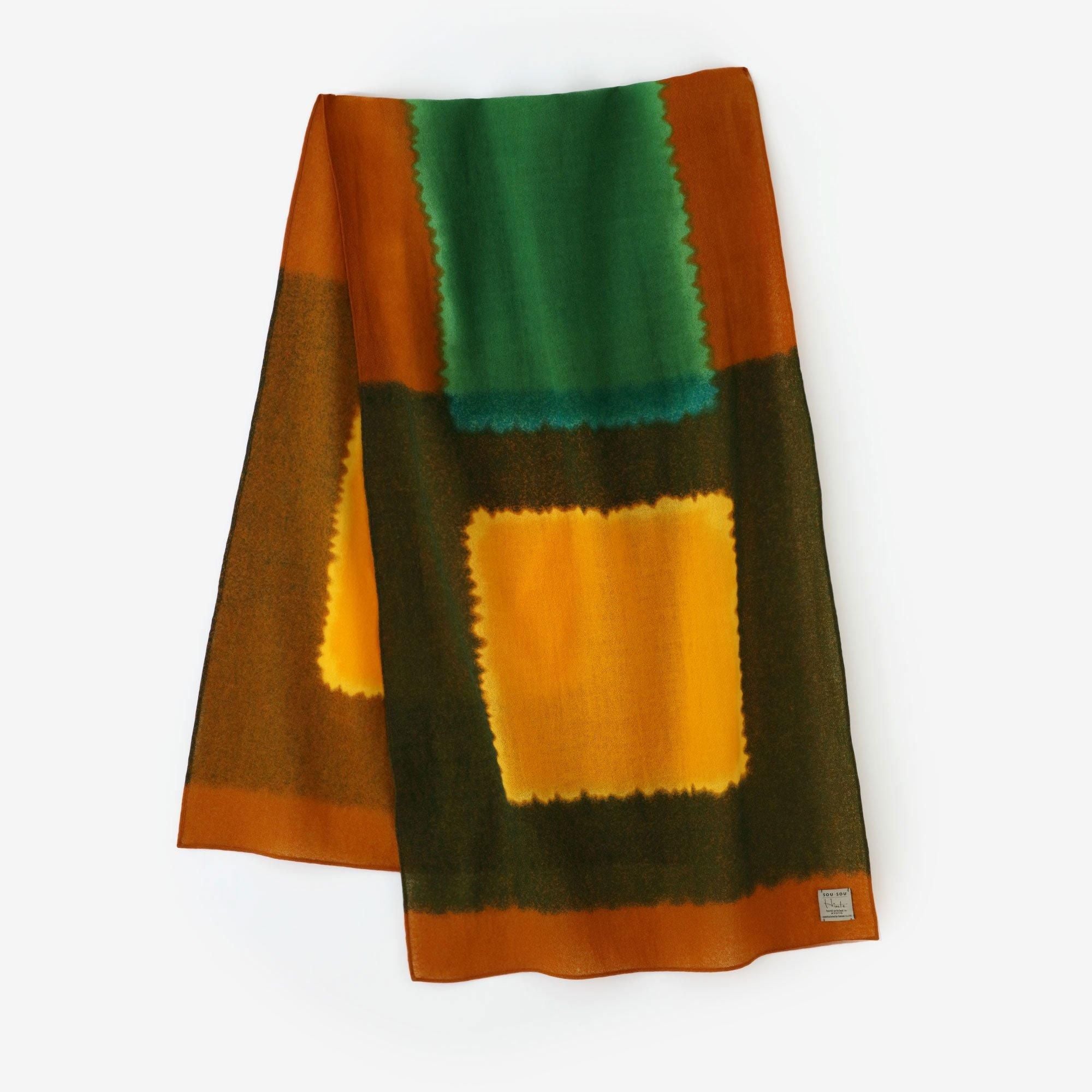 SOU・SOU×Hinata Hatae Scarf / Golden Brown×Grass Green