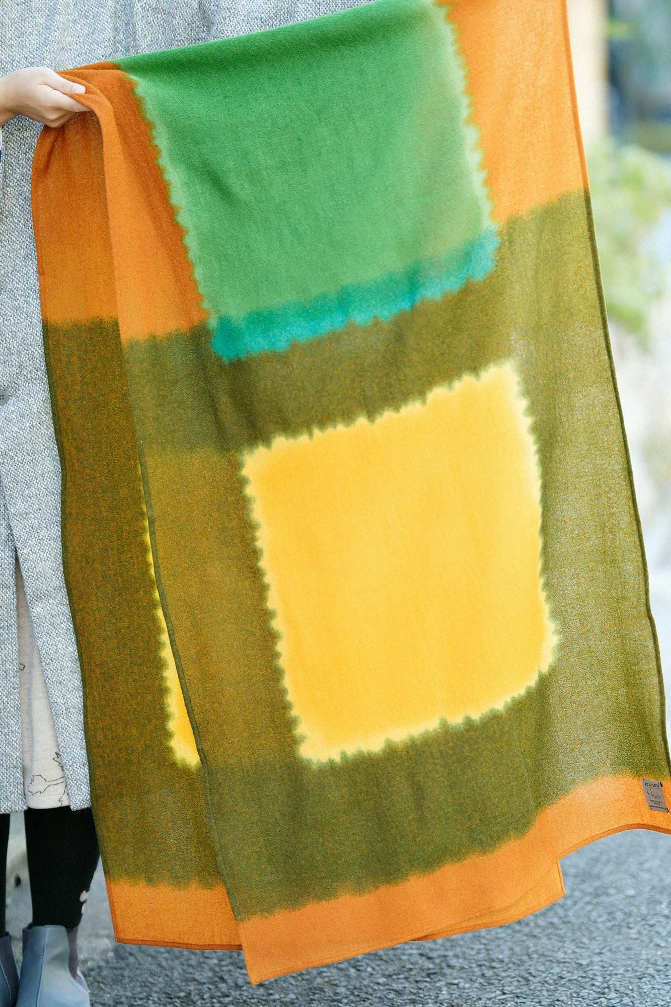 SOU・SOU×Hinata Hatae Scarf / Golden Brown×Grass Green