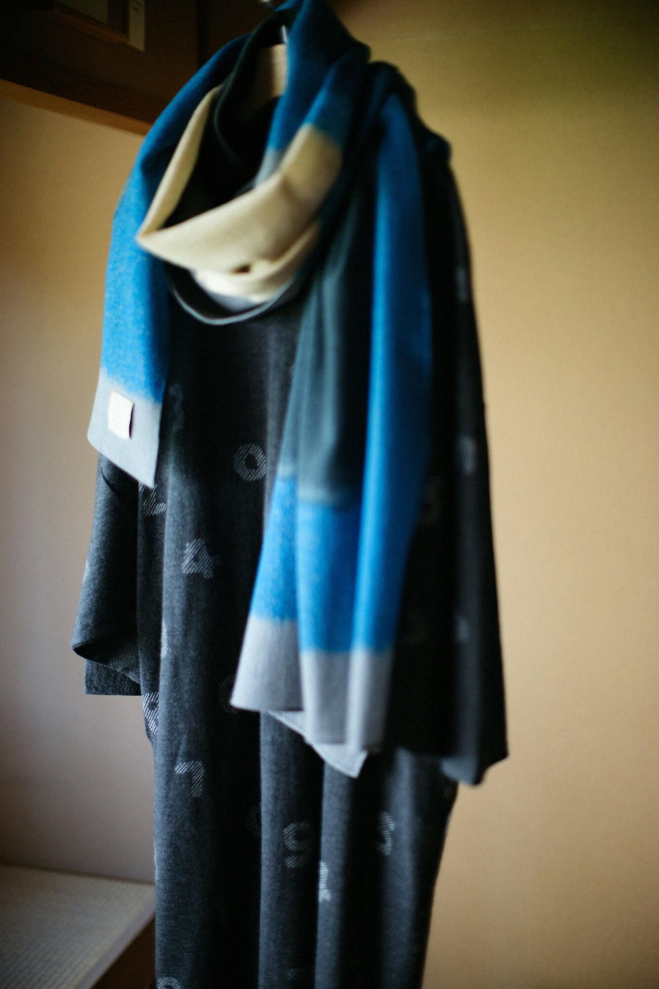 SOU・SOU×Hinata Hatae Scarf / Black Green×Beidge
