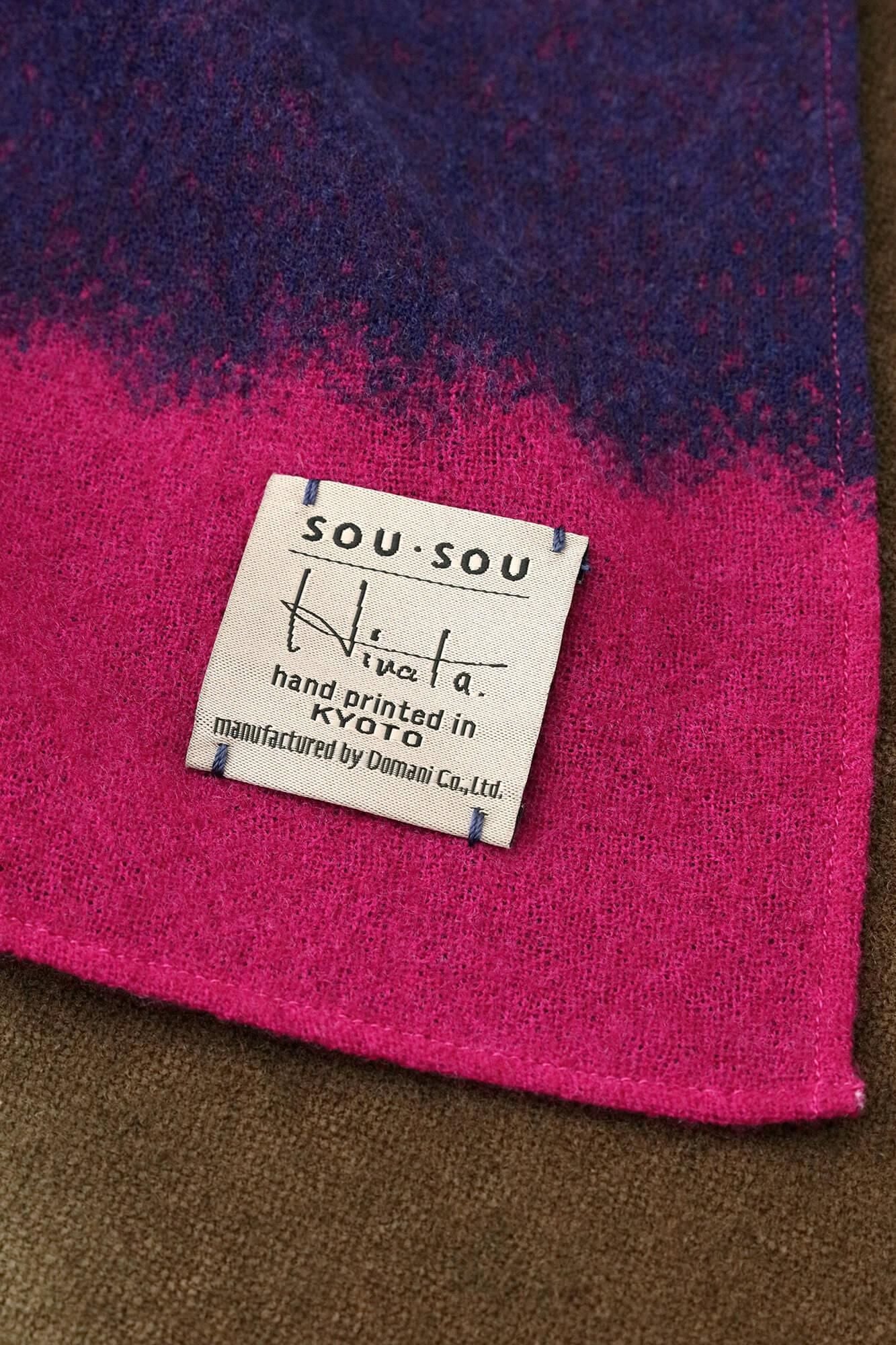 SOU・SOU×Hinata 二十重圍巾/深紅色×璃寛茶色