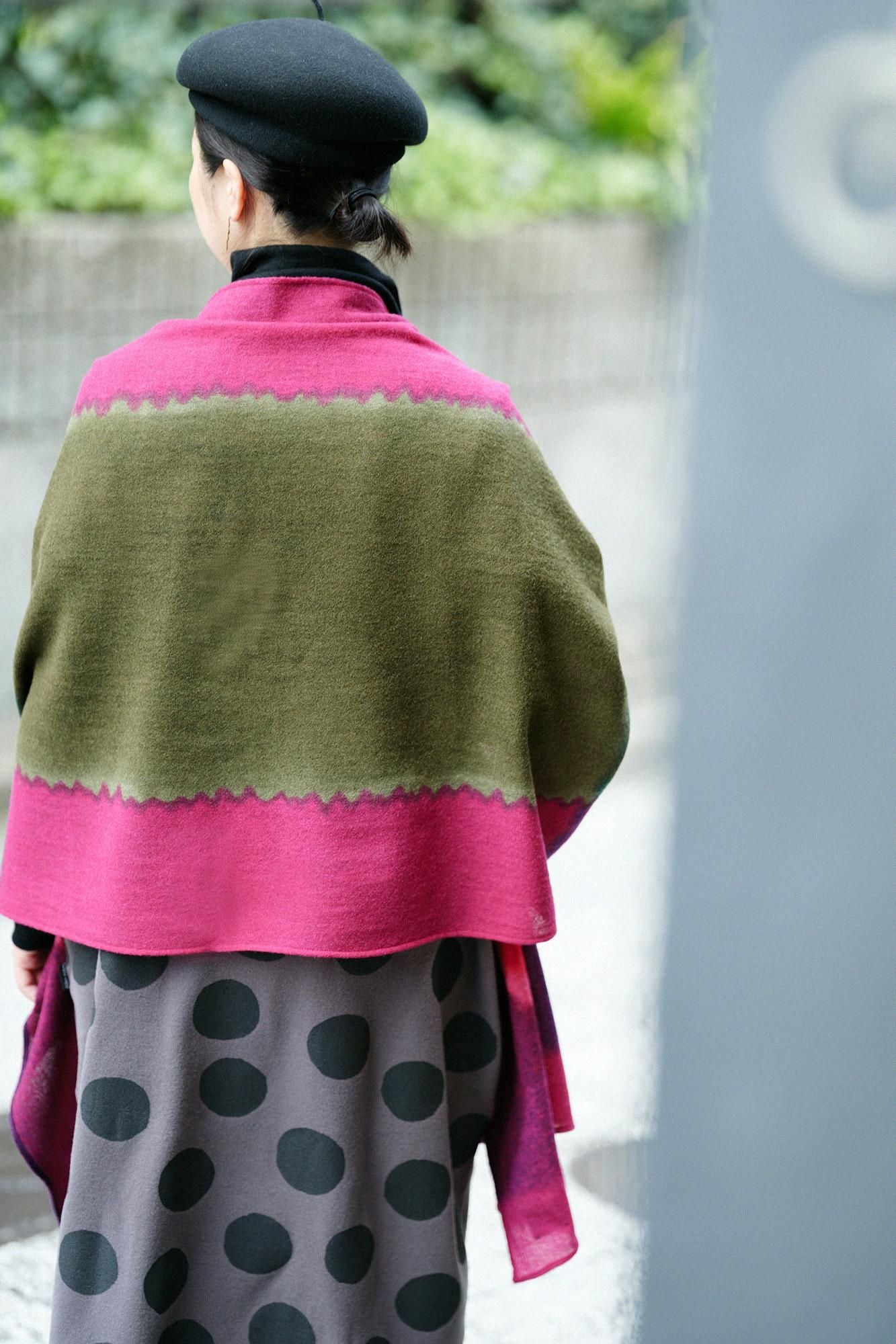 SOU・SOU×Hinata 二十重圍巾/深紅色×璃寛茶色