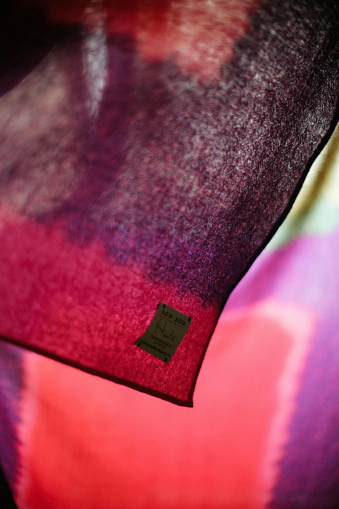 SOU・SOU×Hinata 二十重圍巾/深紅色×璃寛茶色