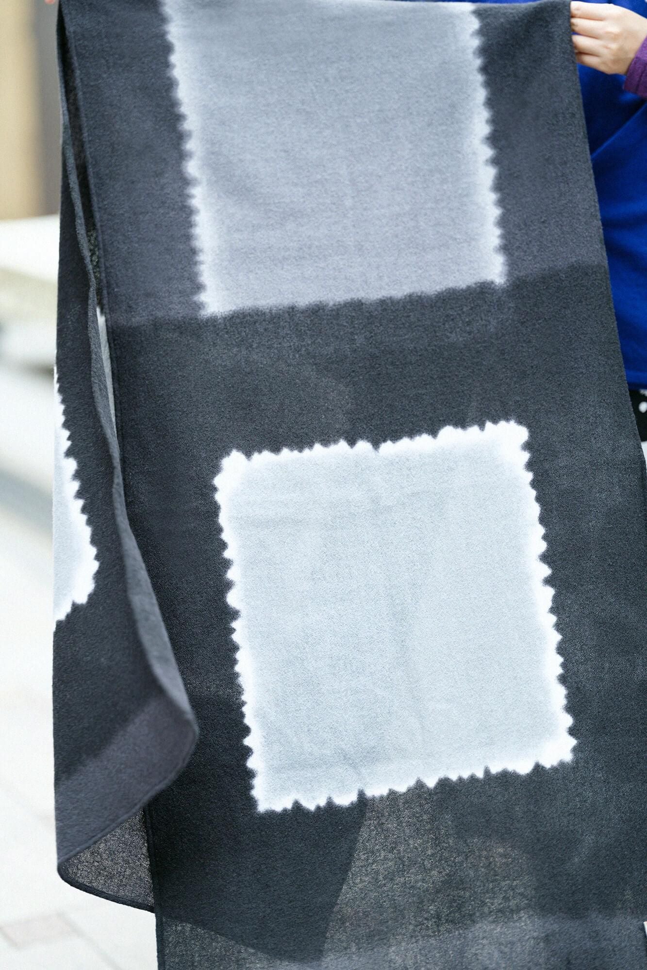 SOU・SOU×Hinata 二十重圍巾/深灰色×石板灰