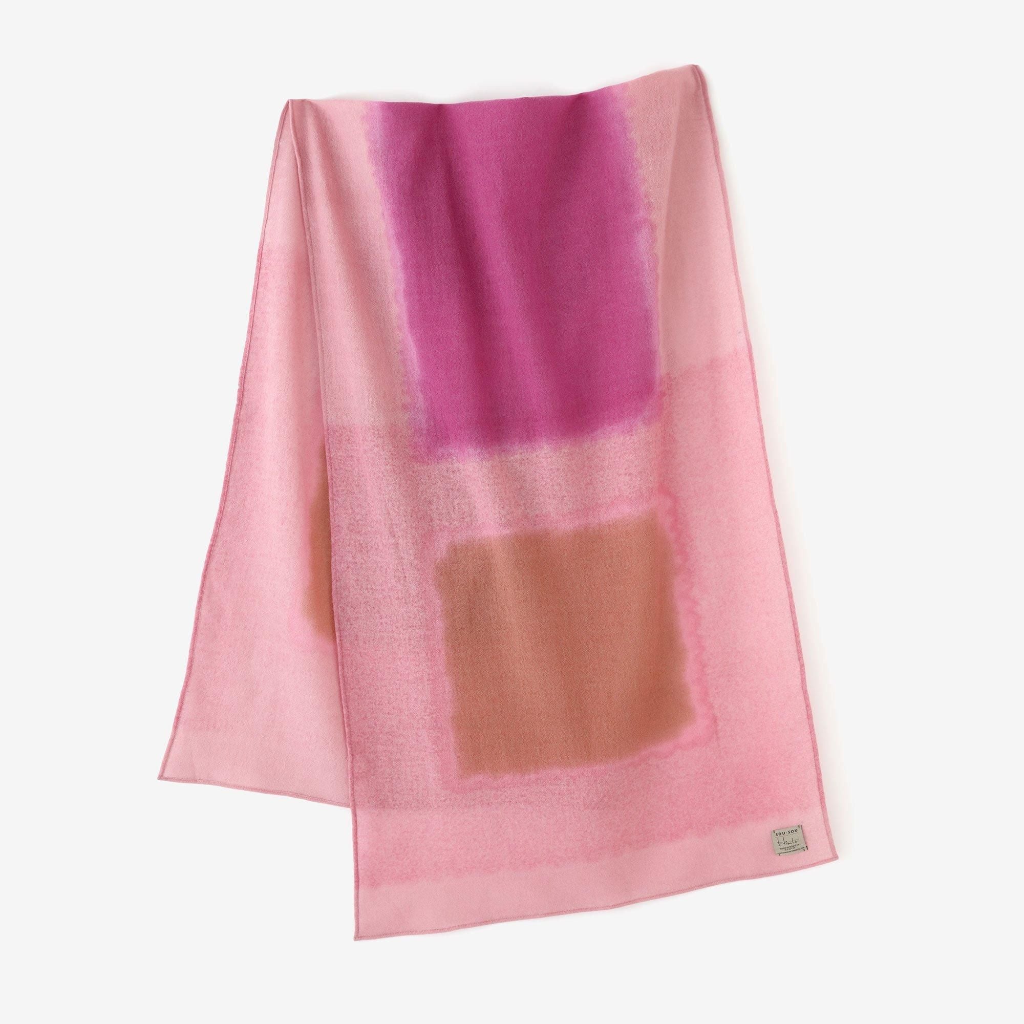 SOU・SOU×Hinata Hatae Scarf / Beige×Pink