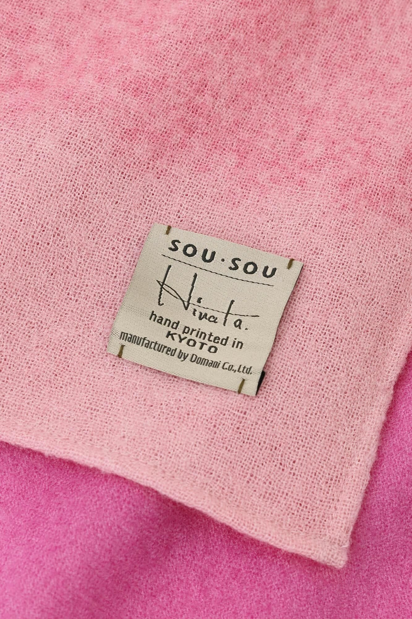 SOU・SOU×Hinata Hatae Scarf / Beige×Pink