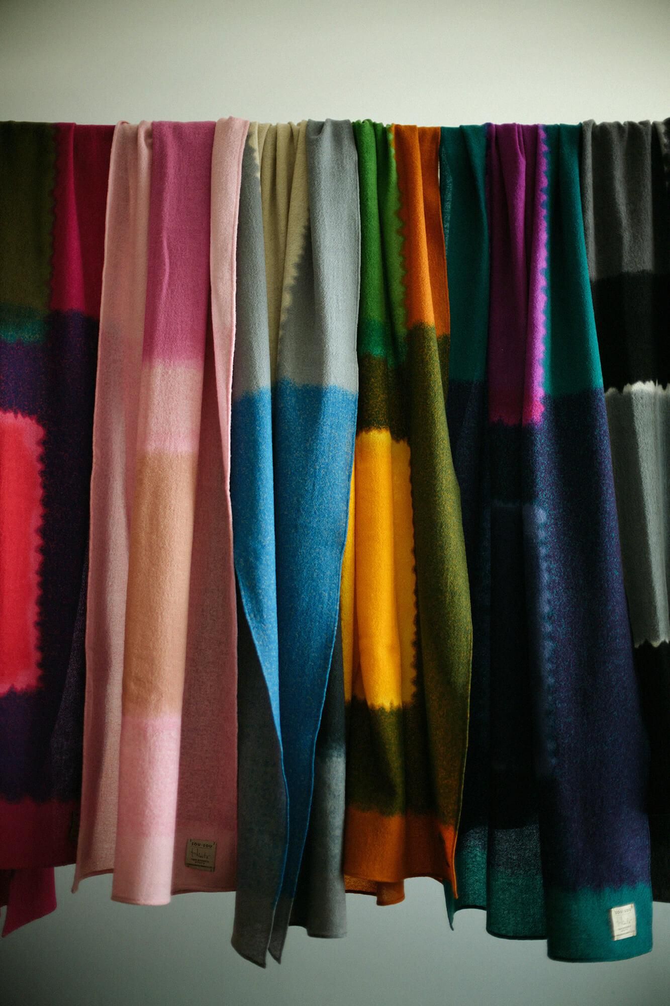 SOU・SOU×Hinata Hatae Scarf / Beige×Pink