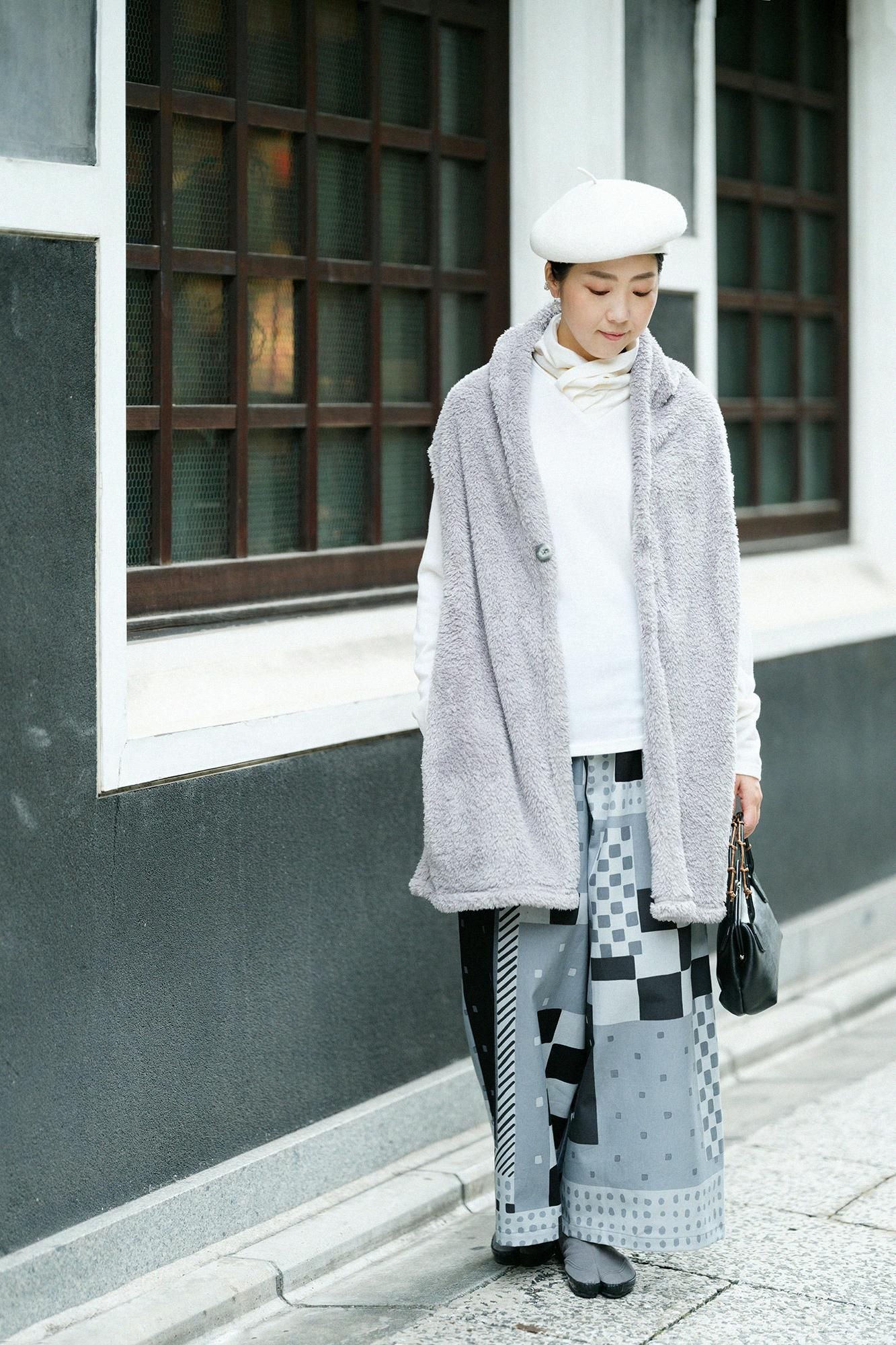 ウォッシャブルウール天竺 衿巻ジバン/鳥の子色(とりのこいろ)