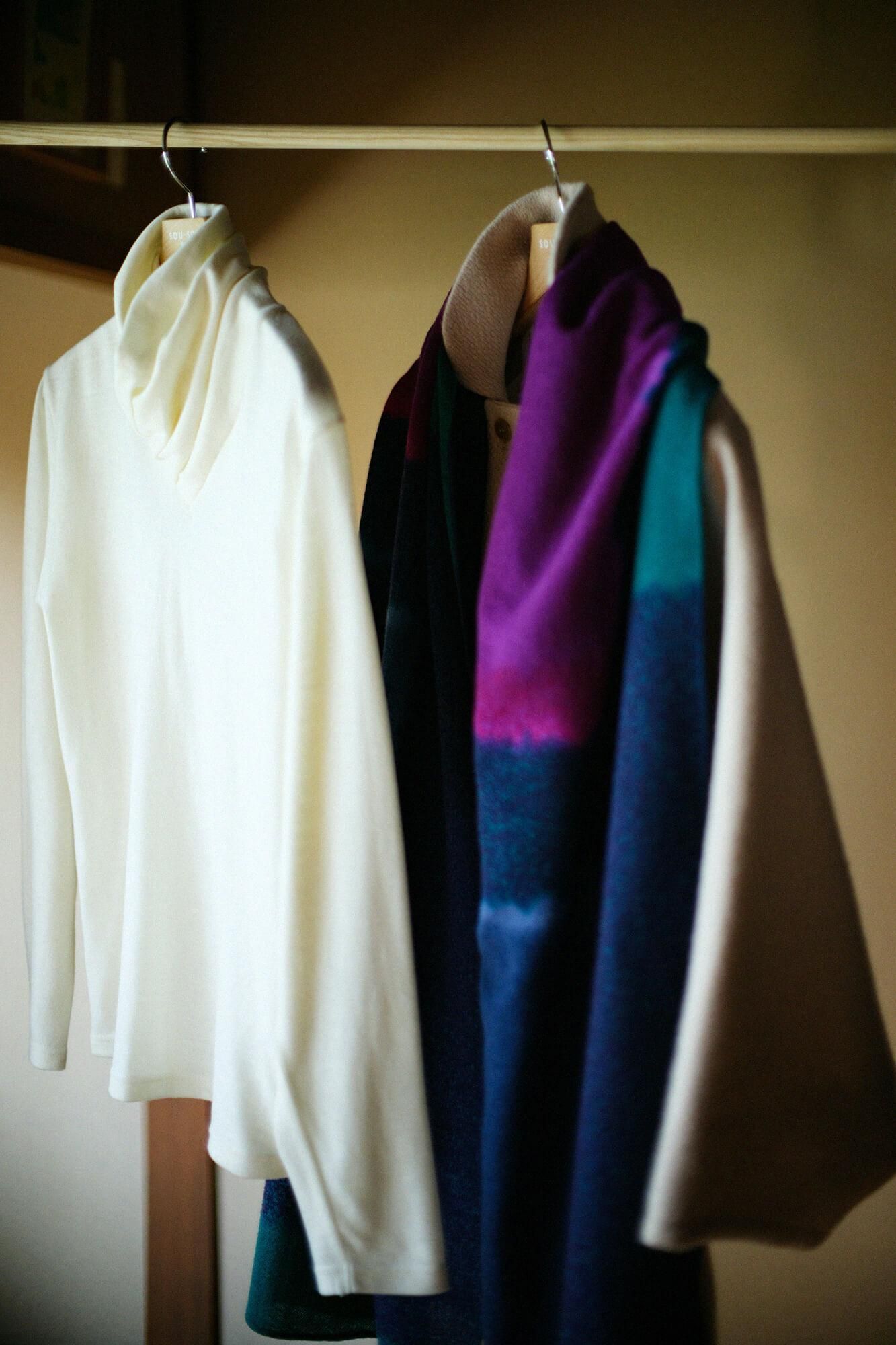 ウォッシャブルウール天竺 衿巻ジバン/鳥の子色(とりのこいろ)