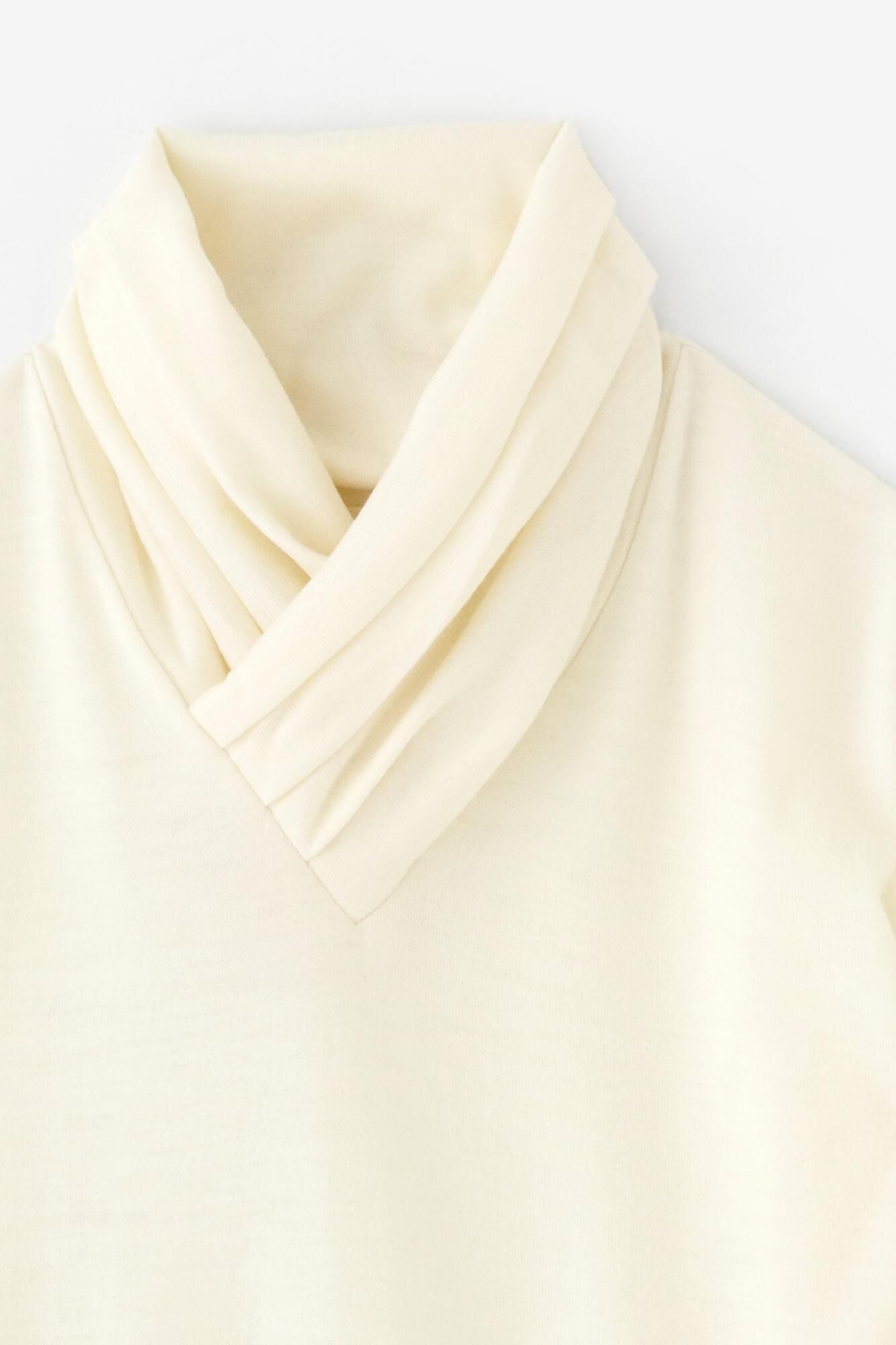 ウォッシャブルウール天竺 衿巻ジバン/鳥の子色(とりのこいろ)